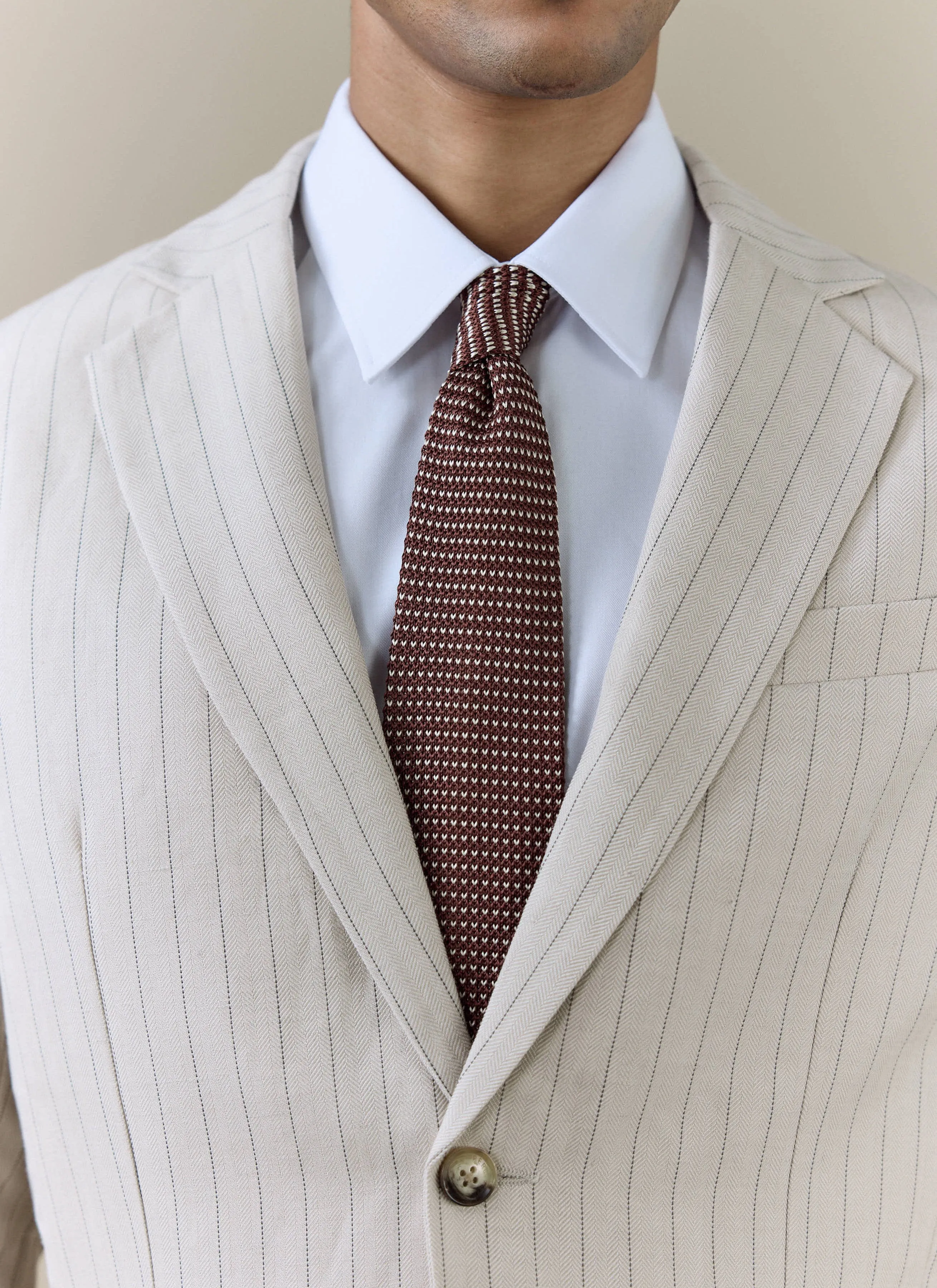 Birdseye Tie | Silk | Espresso sold by Percival