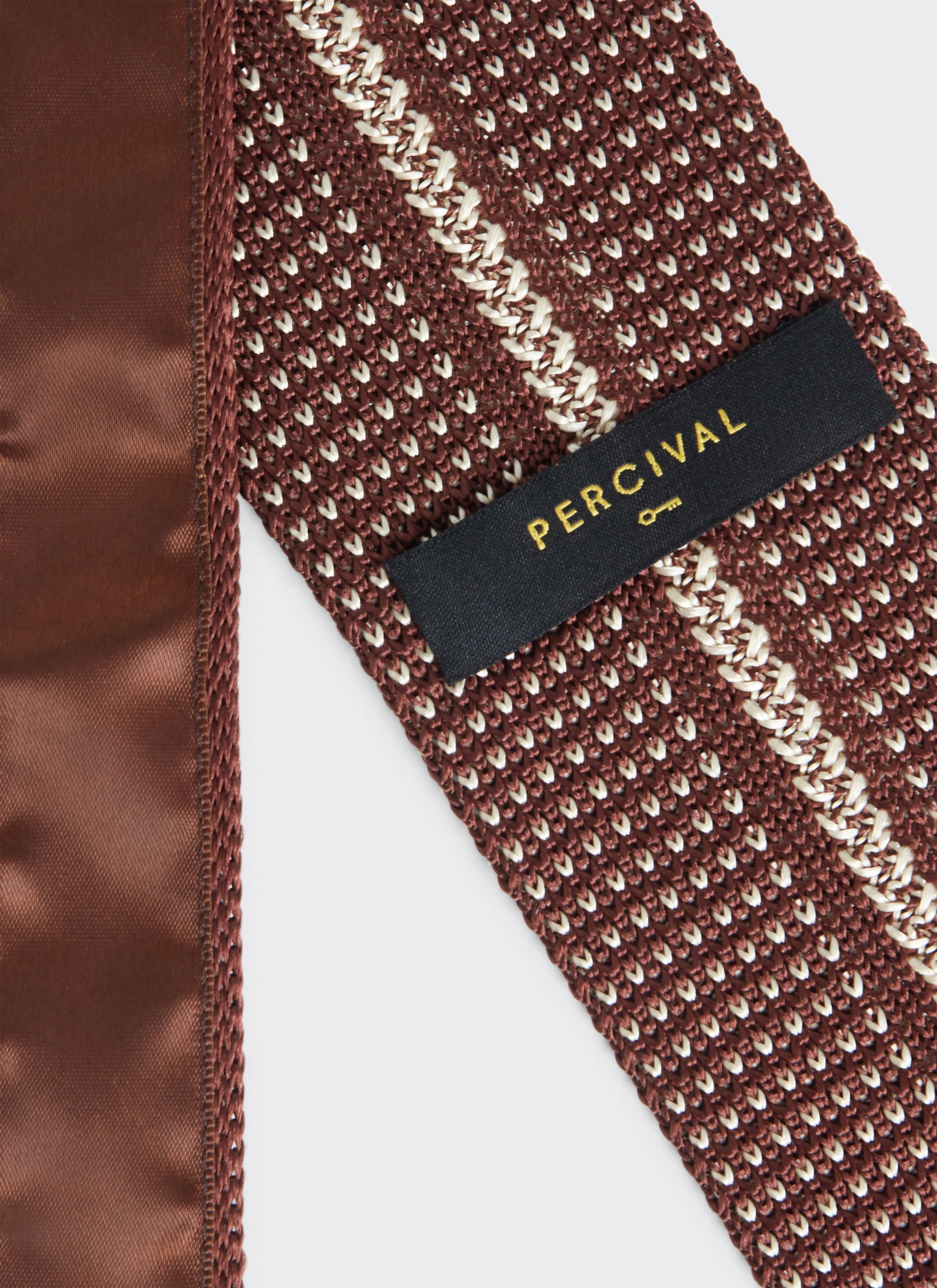 Birdseye Tie | Silk | Espresso sold by Percival product image thumbnail 4