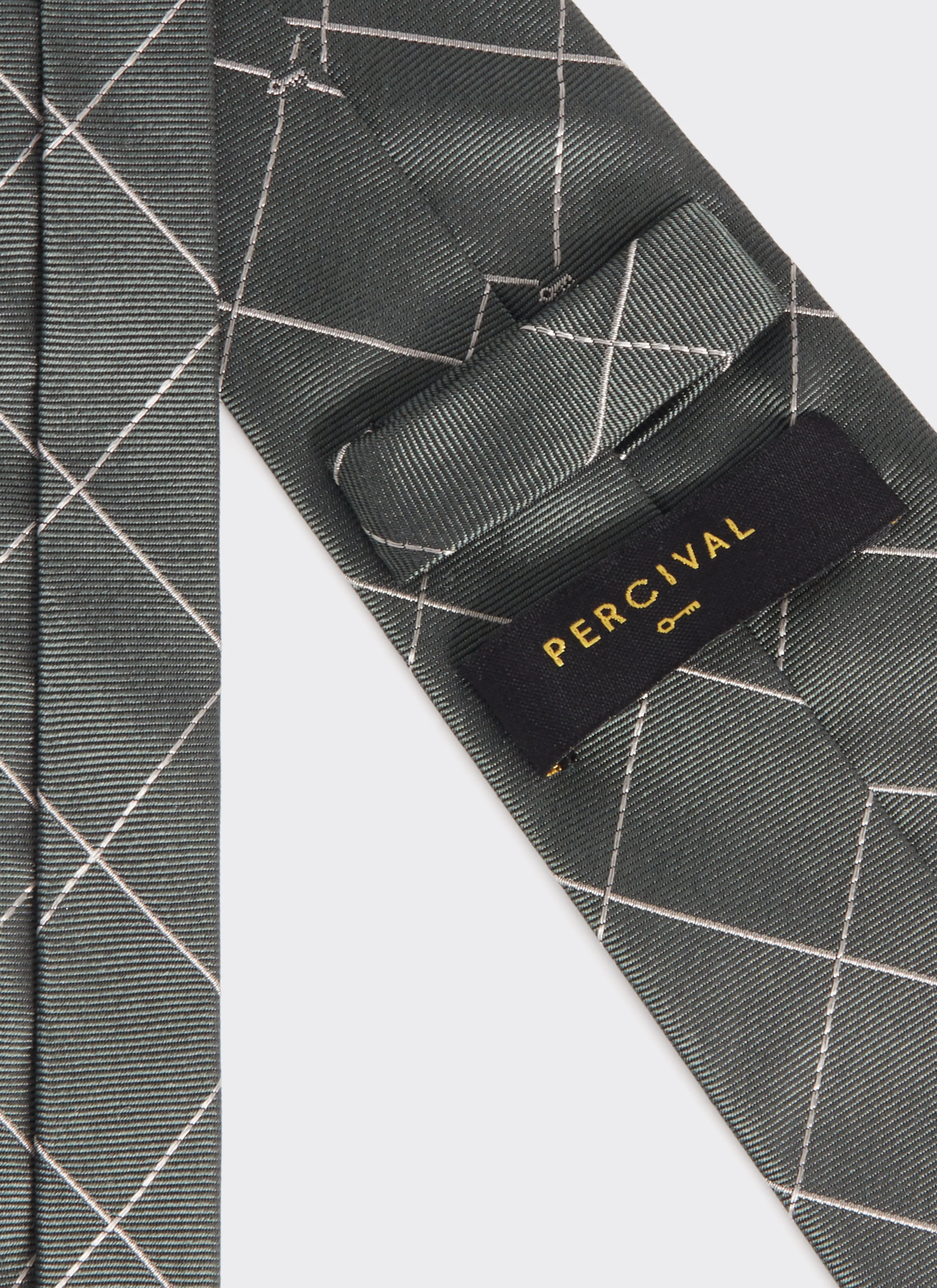 Window Pane Key Jacquard Tie | Silk | Forest sold by Percival product image thumbnail 3