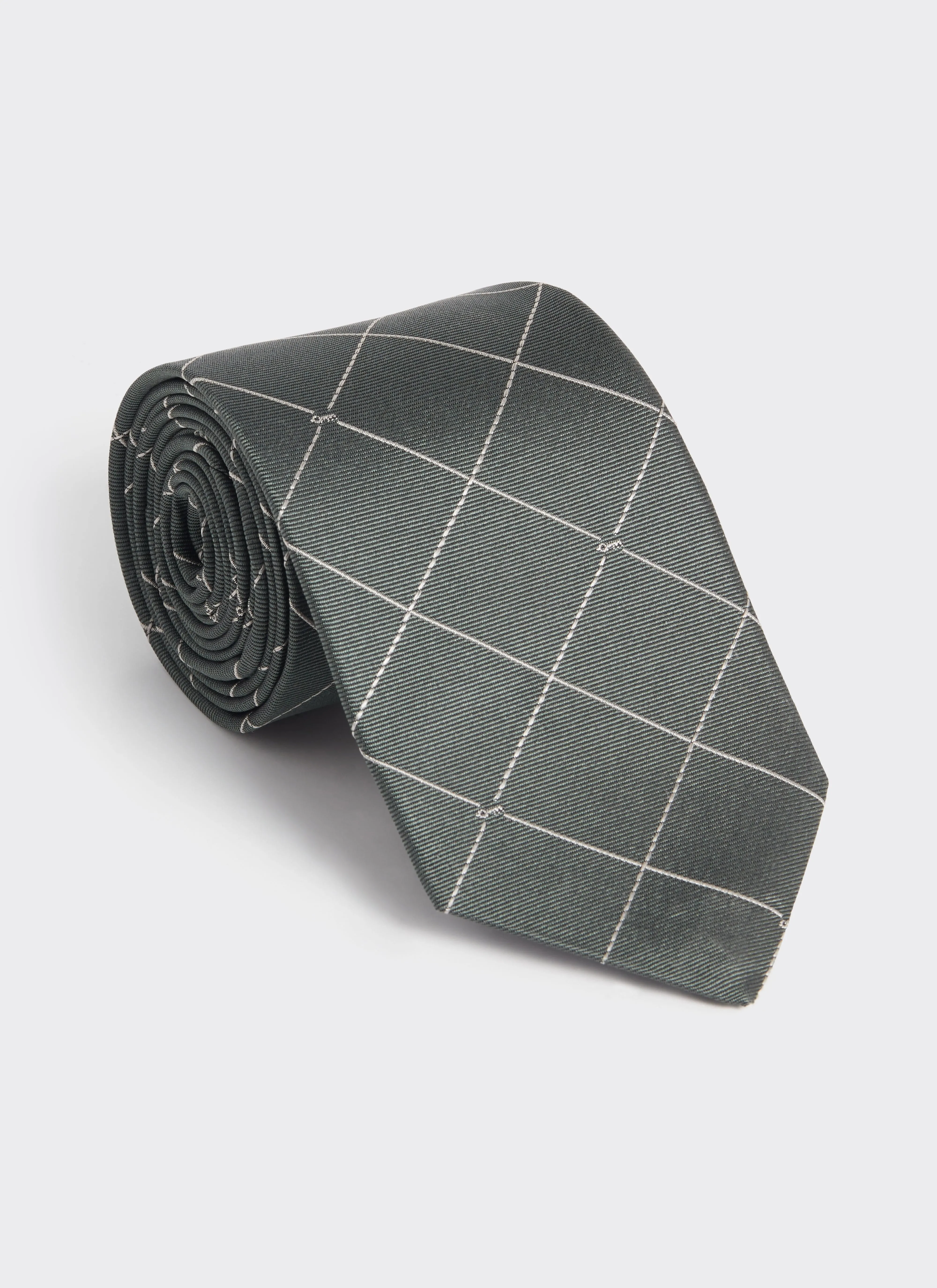 Window Pane Key Jacquard Tie | Silk | Forest sold by Percival product image thumbnail 2