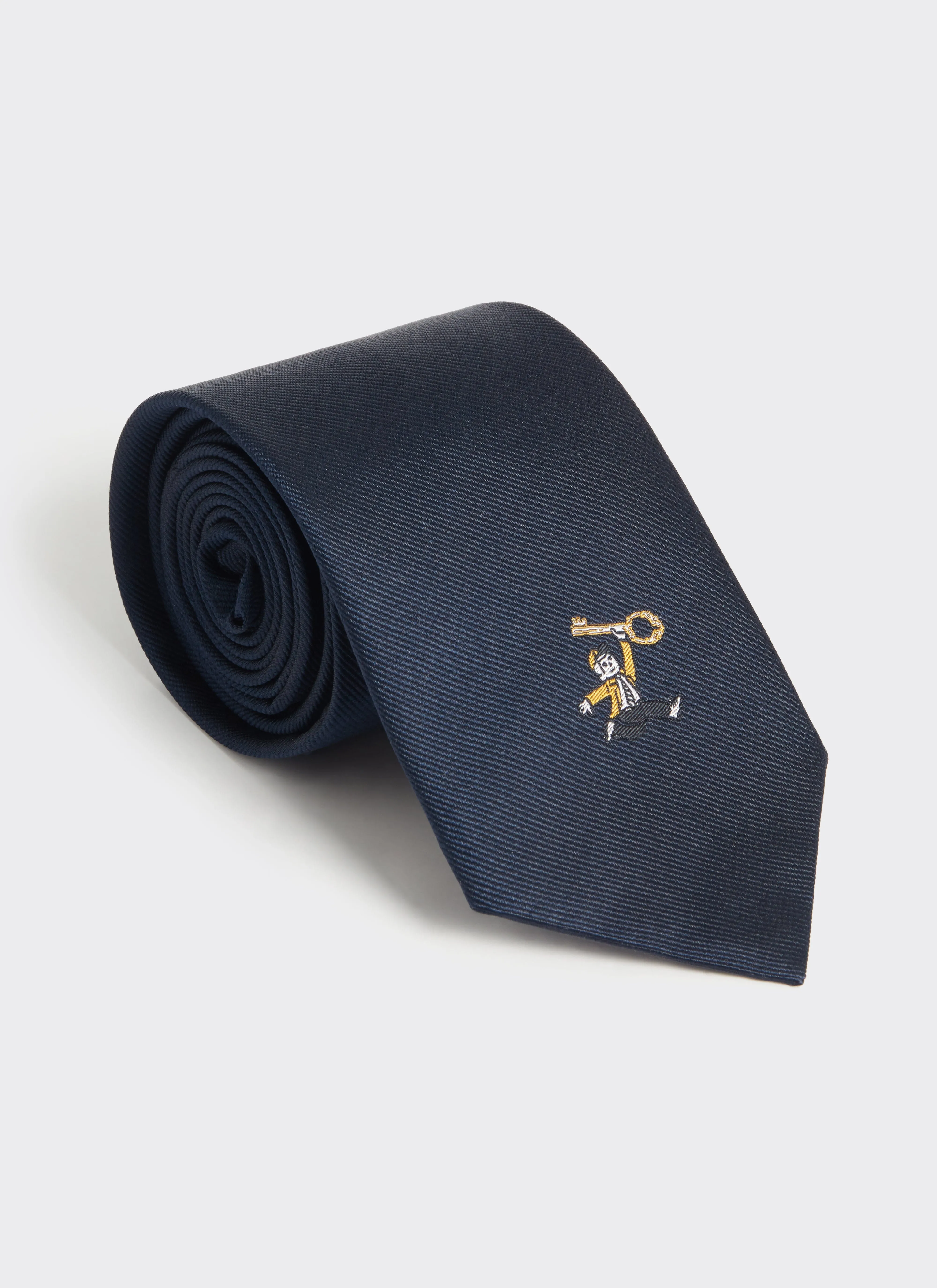 World Key Tie | Silk | Navy sold by Percival