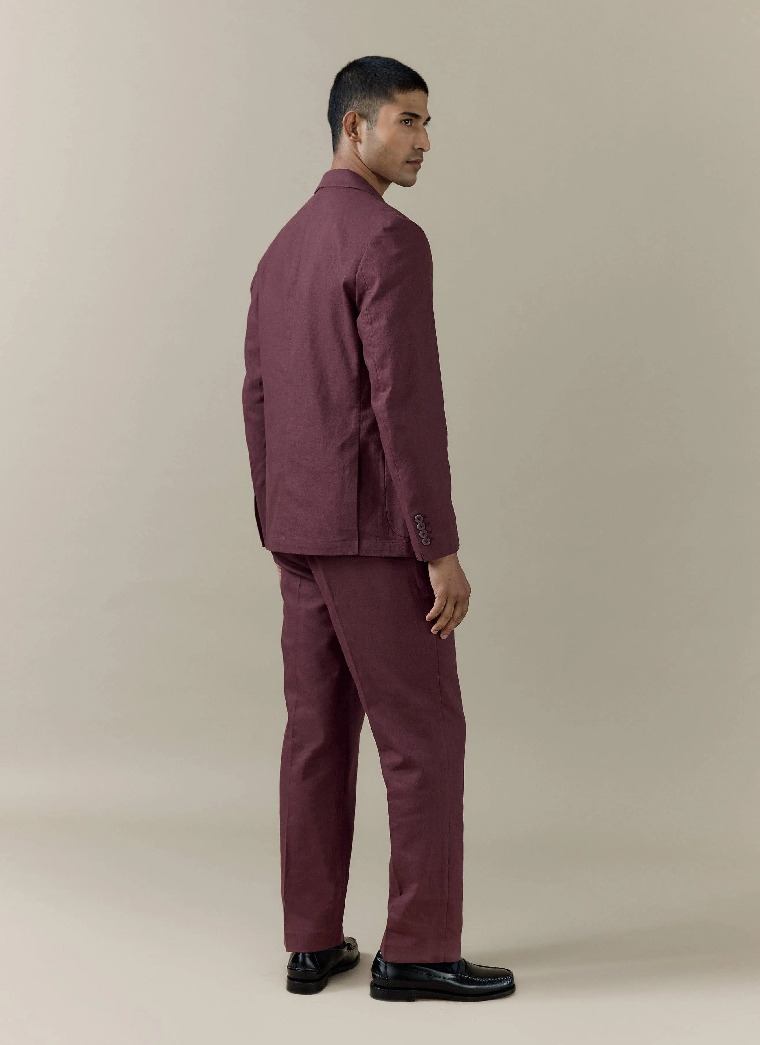 Tailored Blazer | Linen | Merlot sold by Percival product image thumbnail 4