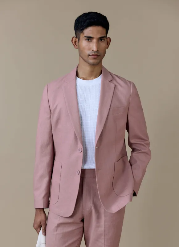 Tailored Blazer | Linen | Dusty Pink made by Percival