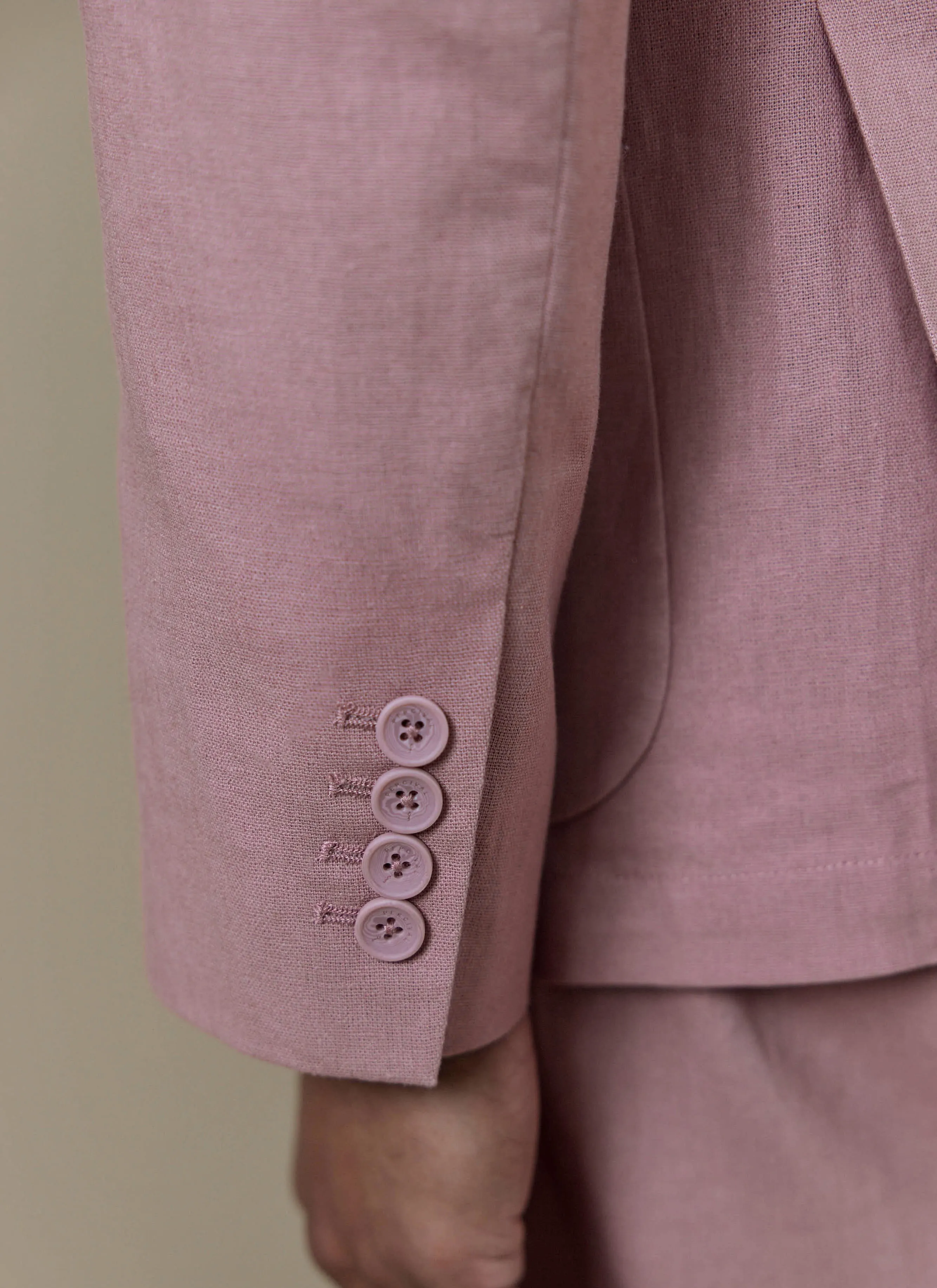 Tailored Blazer | Linen | Dusty Pink sold by Percival product image thumbnail 4