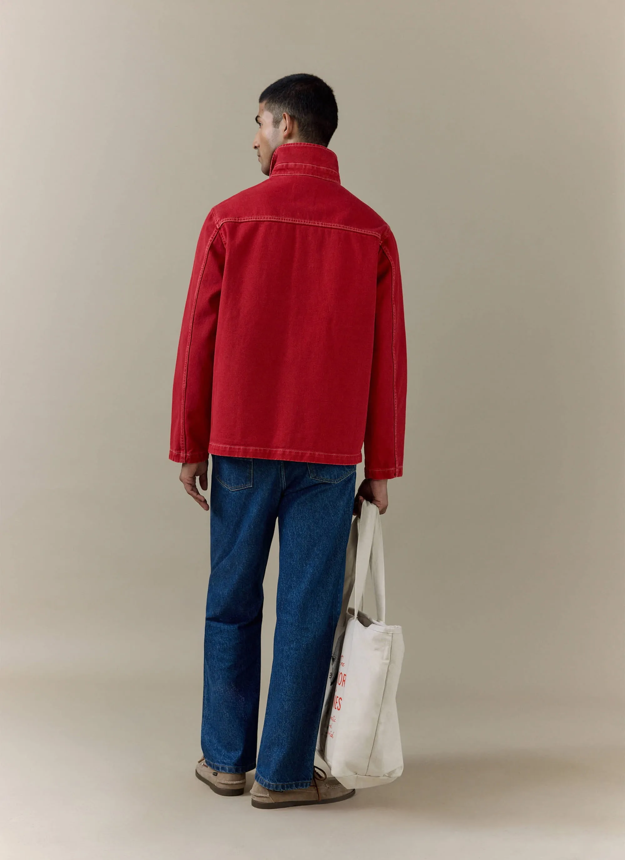Vintage Wash Oliver Chore Jacket | Cotton Canvas | Red sold by Percival product image thumbnail 3