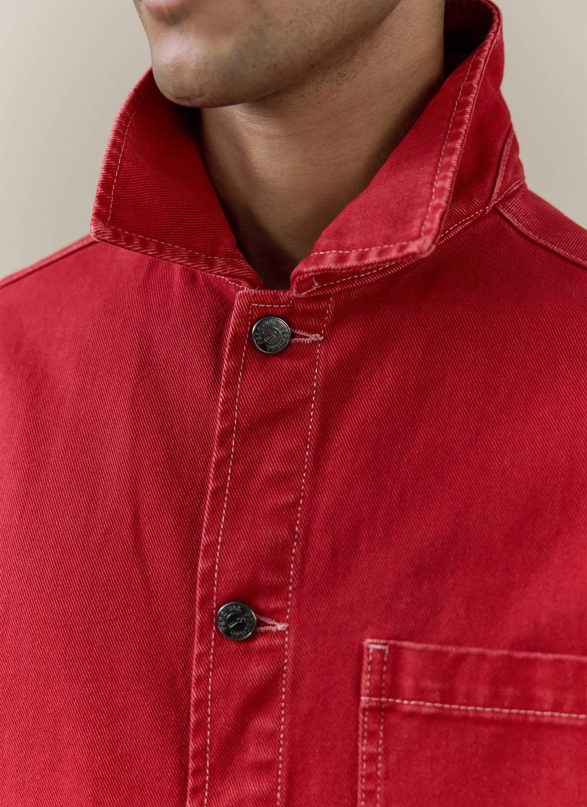 Vintage Wash Oliver Chore Jacket | Cotton Canvas | Red sold by Percival product image thumbnail 5