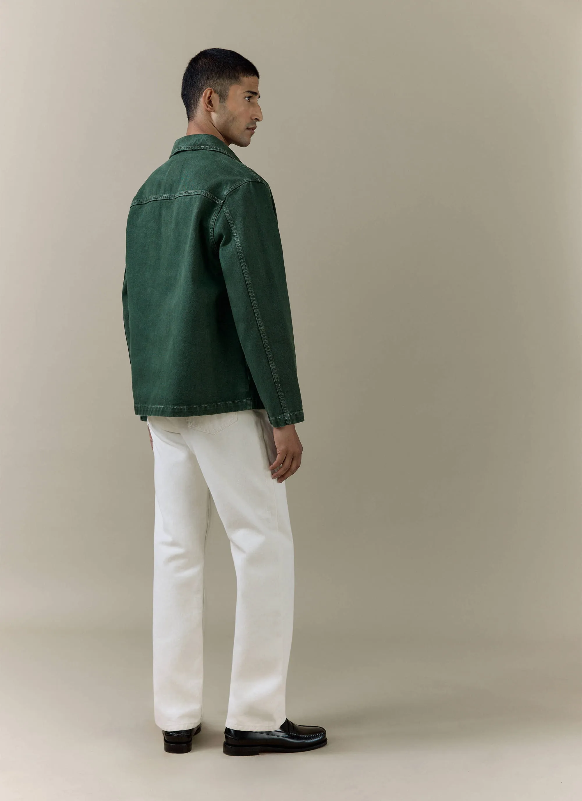 Vintage Wash Oliver Chore Jacket | Cotton Canvas | Forest sold by Percival product image thumbnail 4