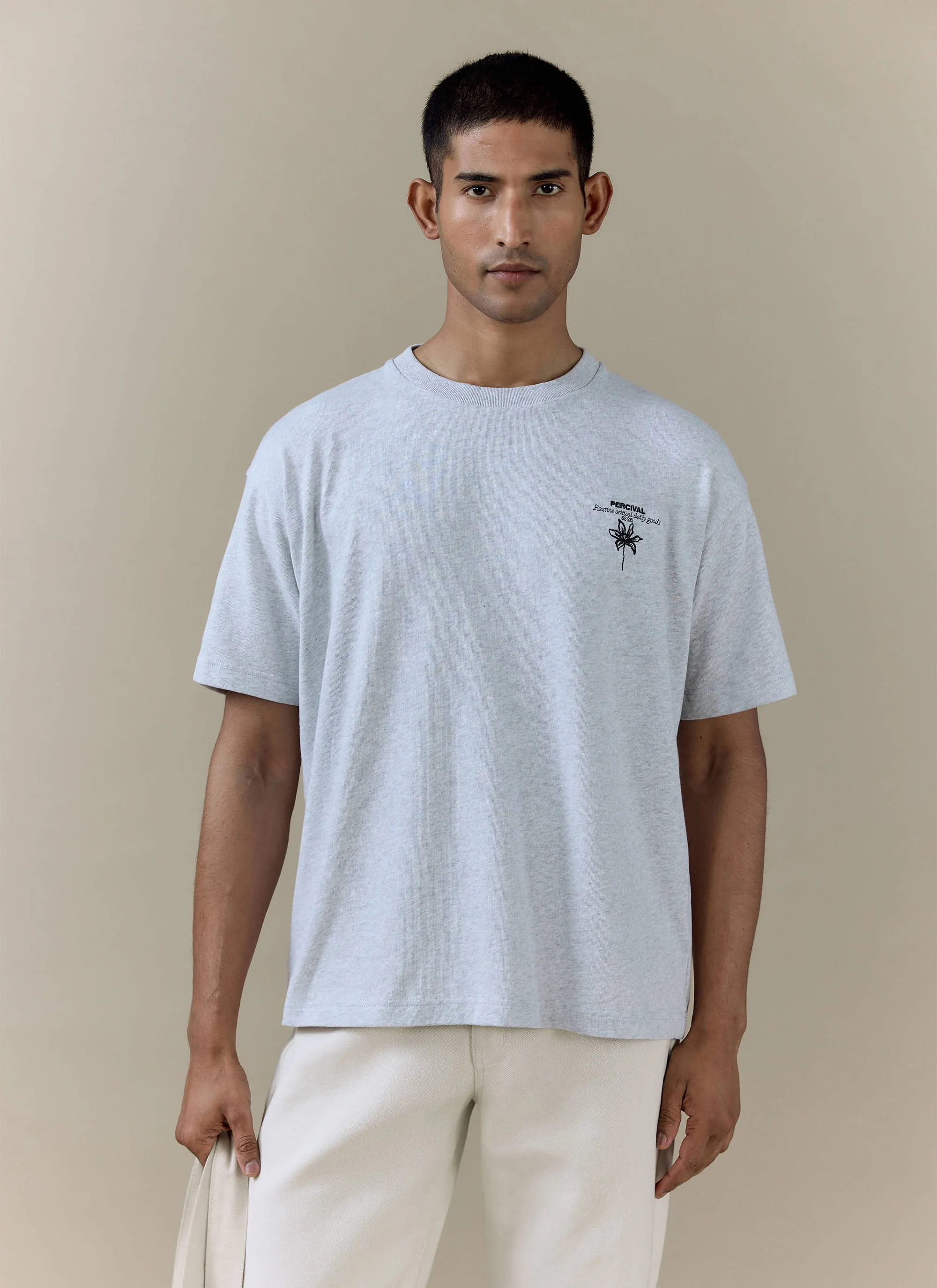 Melvin Oversized T Shirt | Organic Cotton | Grey sold by Percival product image thumbnail 4