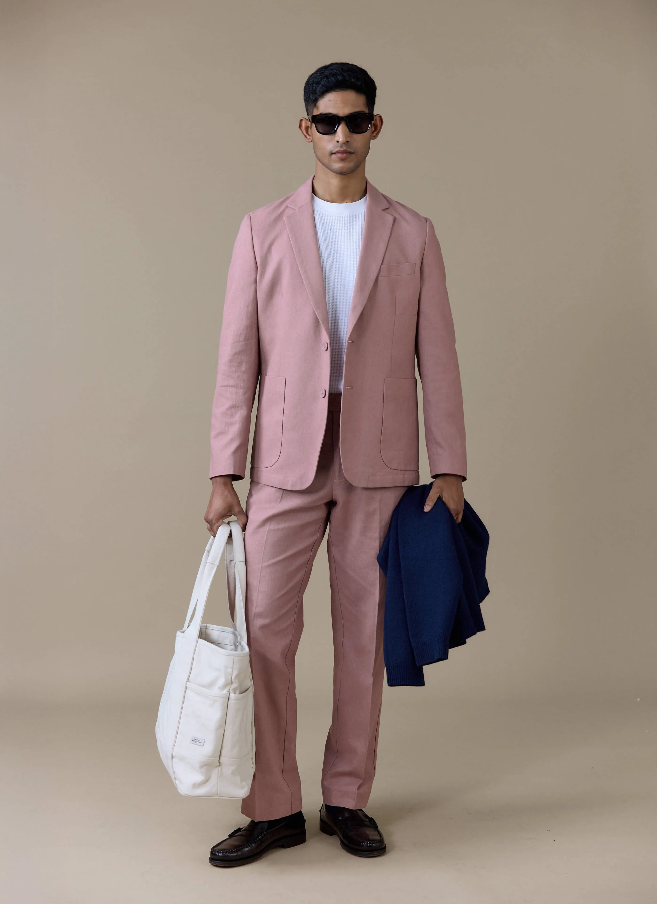 Tailored Blazer | Linen | Dusty Pink sold by Percival product image thumbnail 2