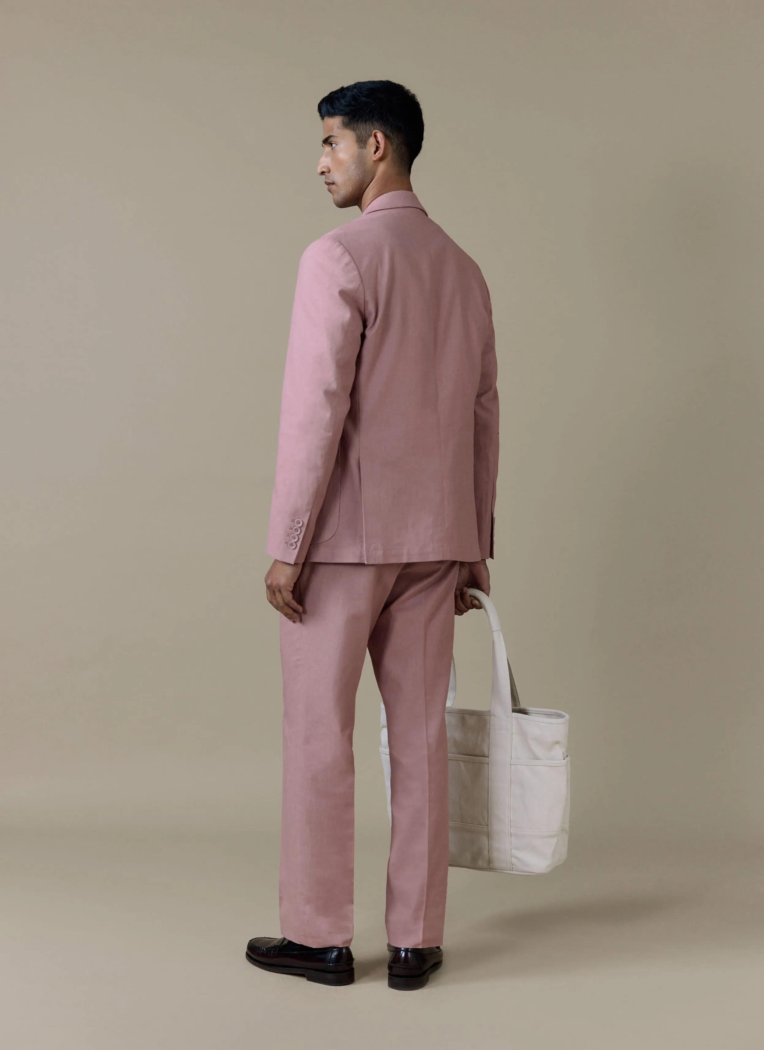 Tailored Blazer | Linen | Dusty Pink sold by Percival product image thumbnail 3