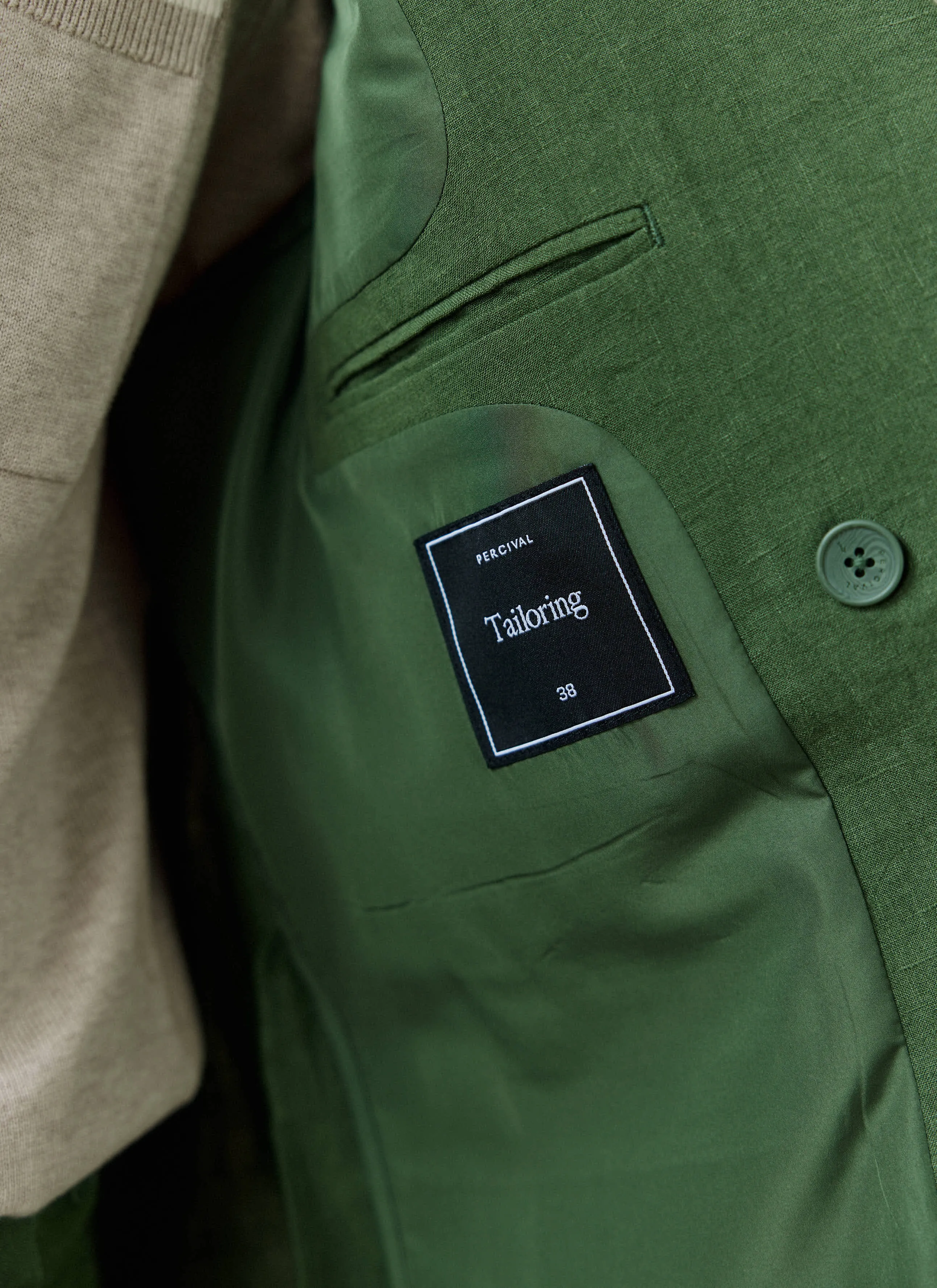Clifton Double Breasted Blazer | Linen | Forest sold by Percival product image thumbnail 5