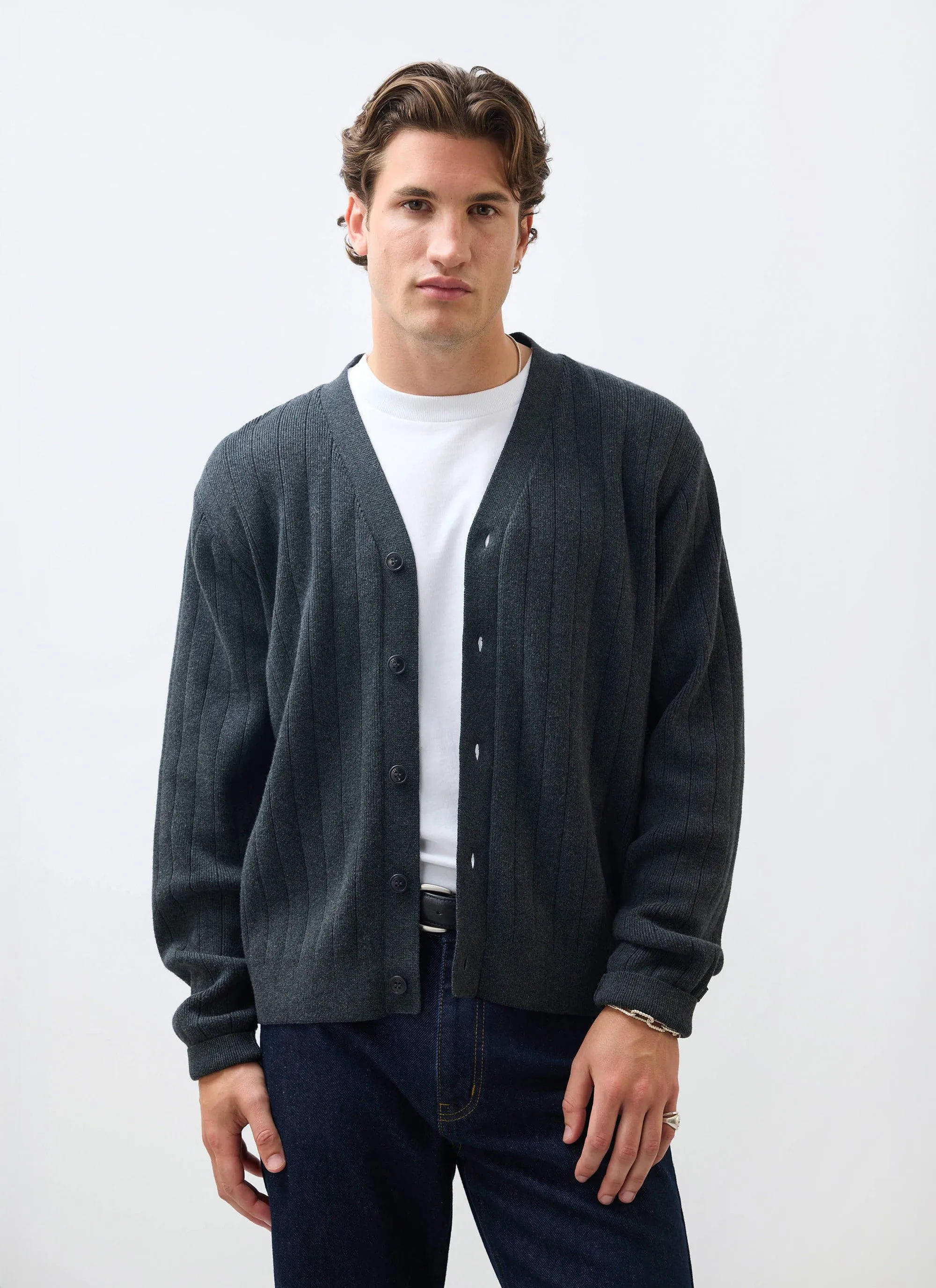 Editor Cardigan | Cotton | Grey sold by Percival product image thumbnail 4