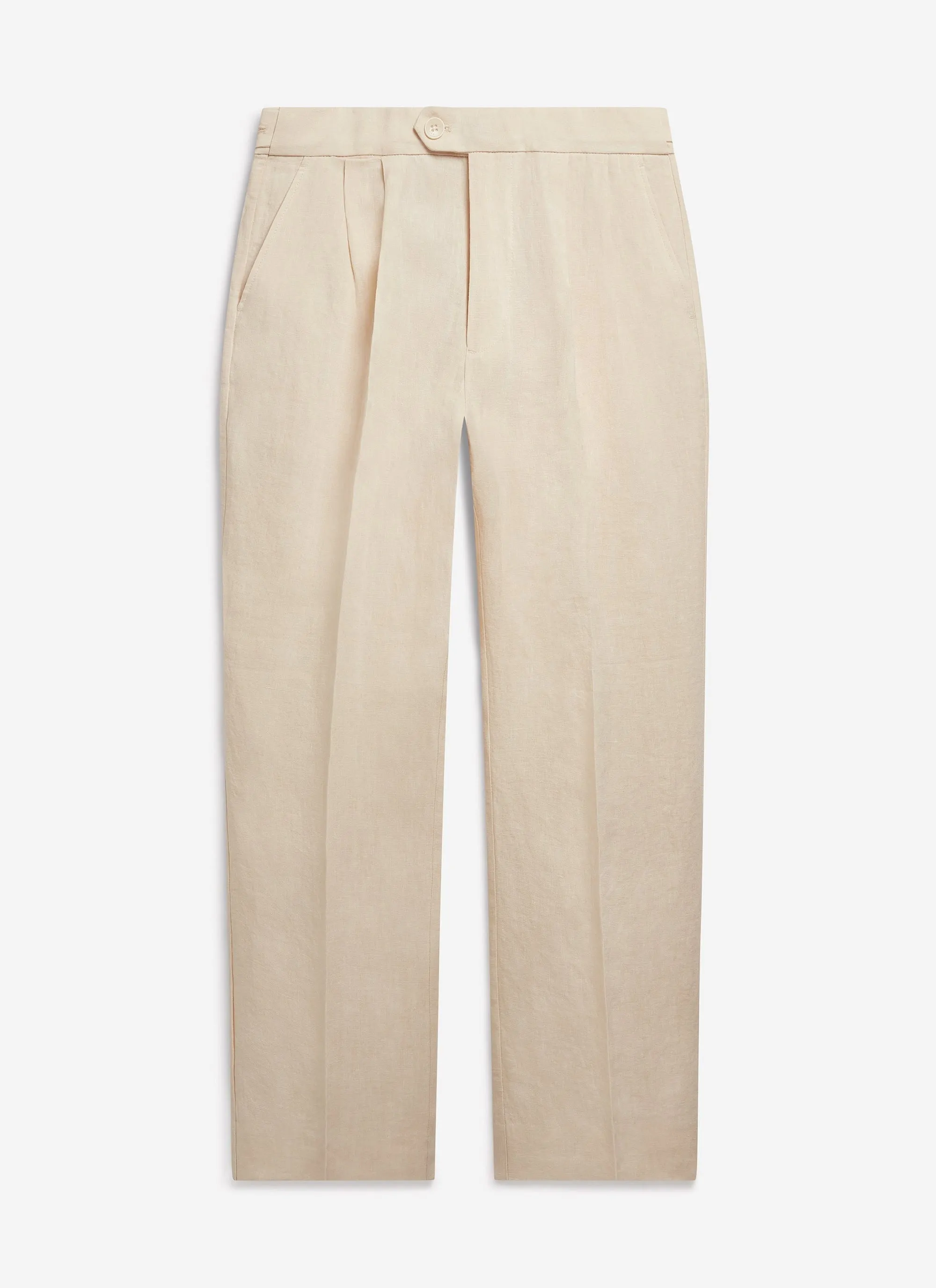 Pleated Tailored Trousers | Linen | Cream sold by Percival product image thumbnail 5