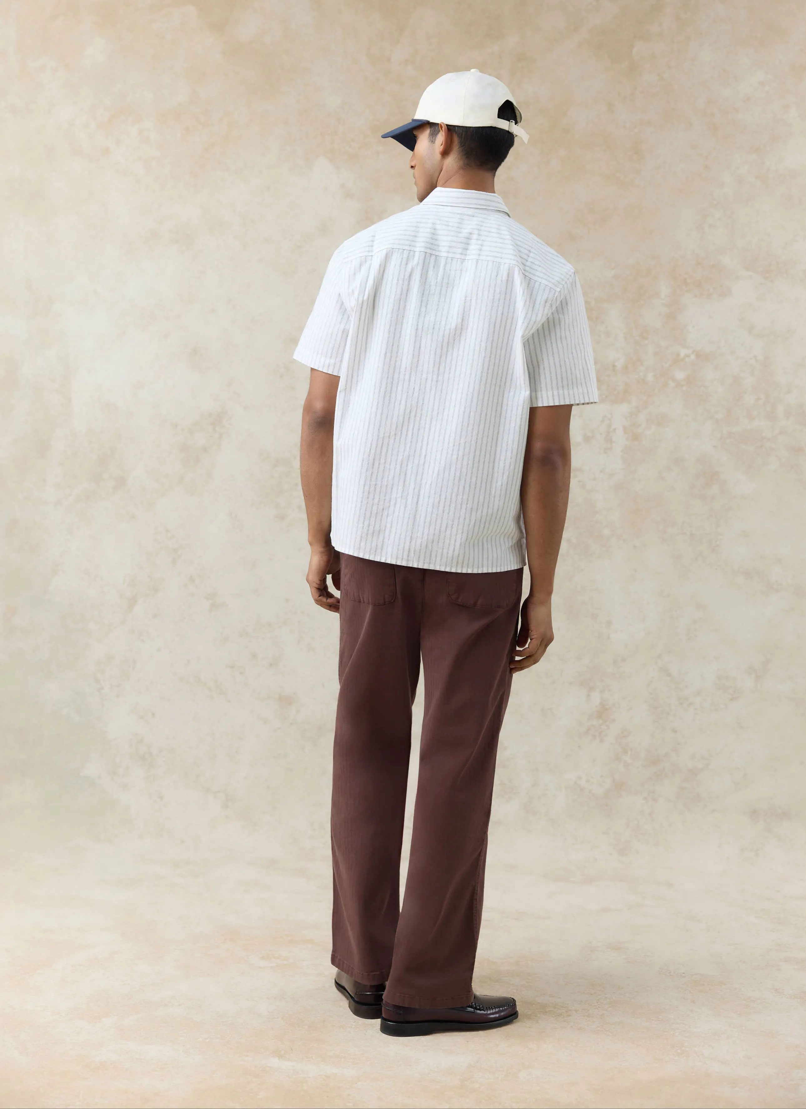 Lucia Embroidered Shirt | Cotton | Cream Stripe sold by Percival product image thumbnail 3