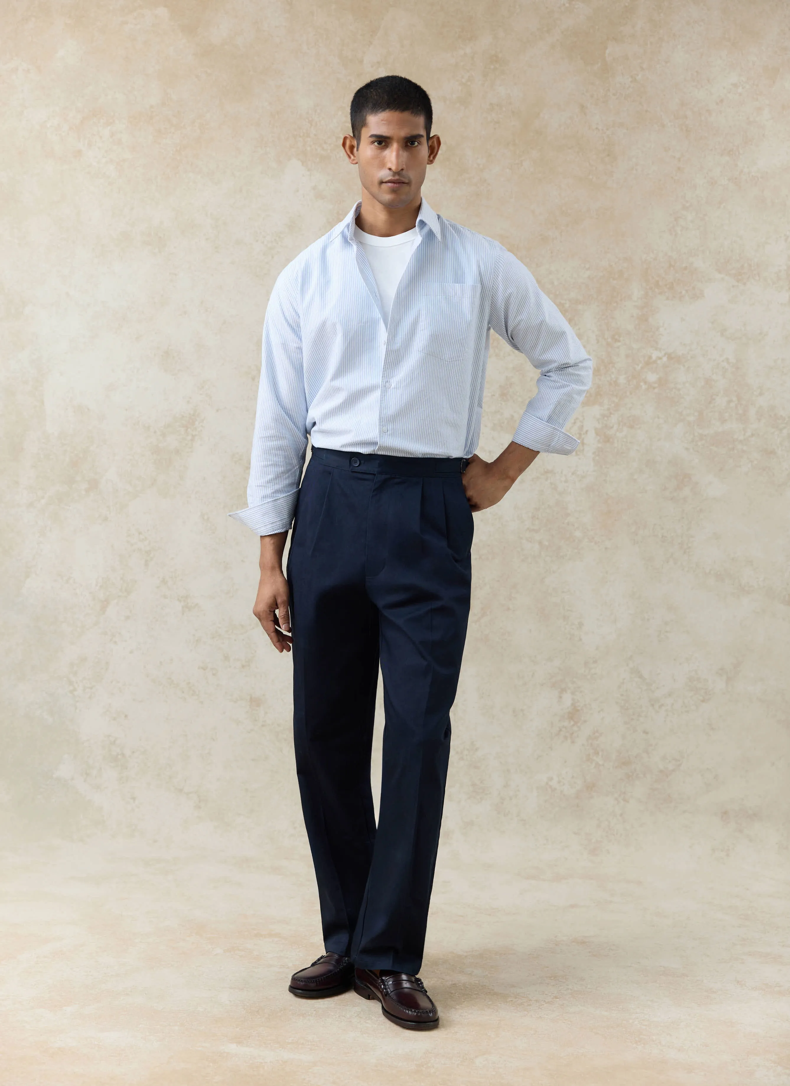 Striped Oxford Shirt | Cotton | Blue Stripe sold by Percival product image thumbnail 5