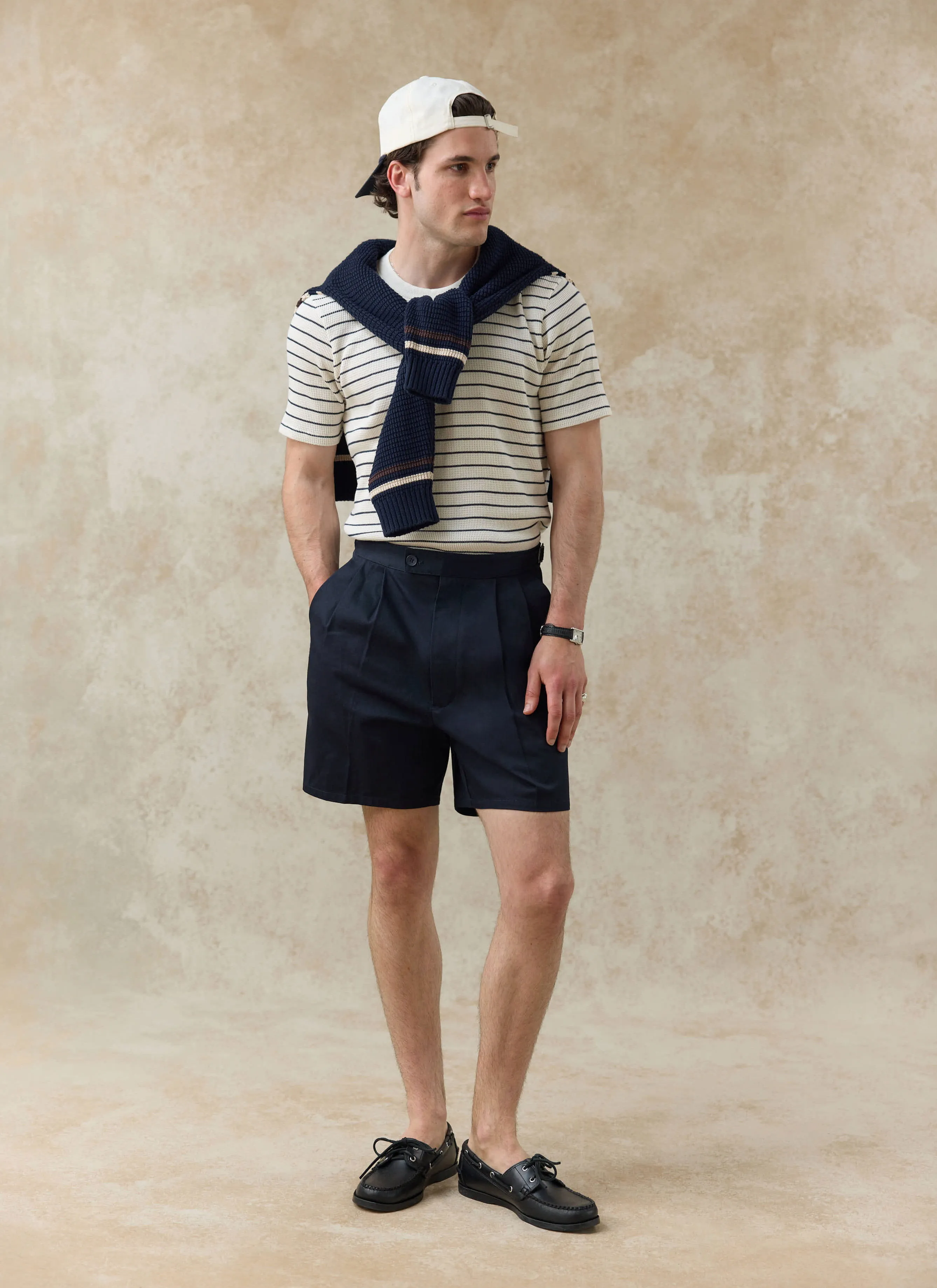 Ernie Waffle T Shirt | Organic Cotton | Cream Stripe sold by Percival product image thumbnail 5