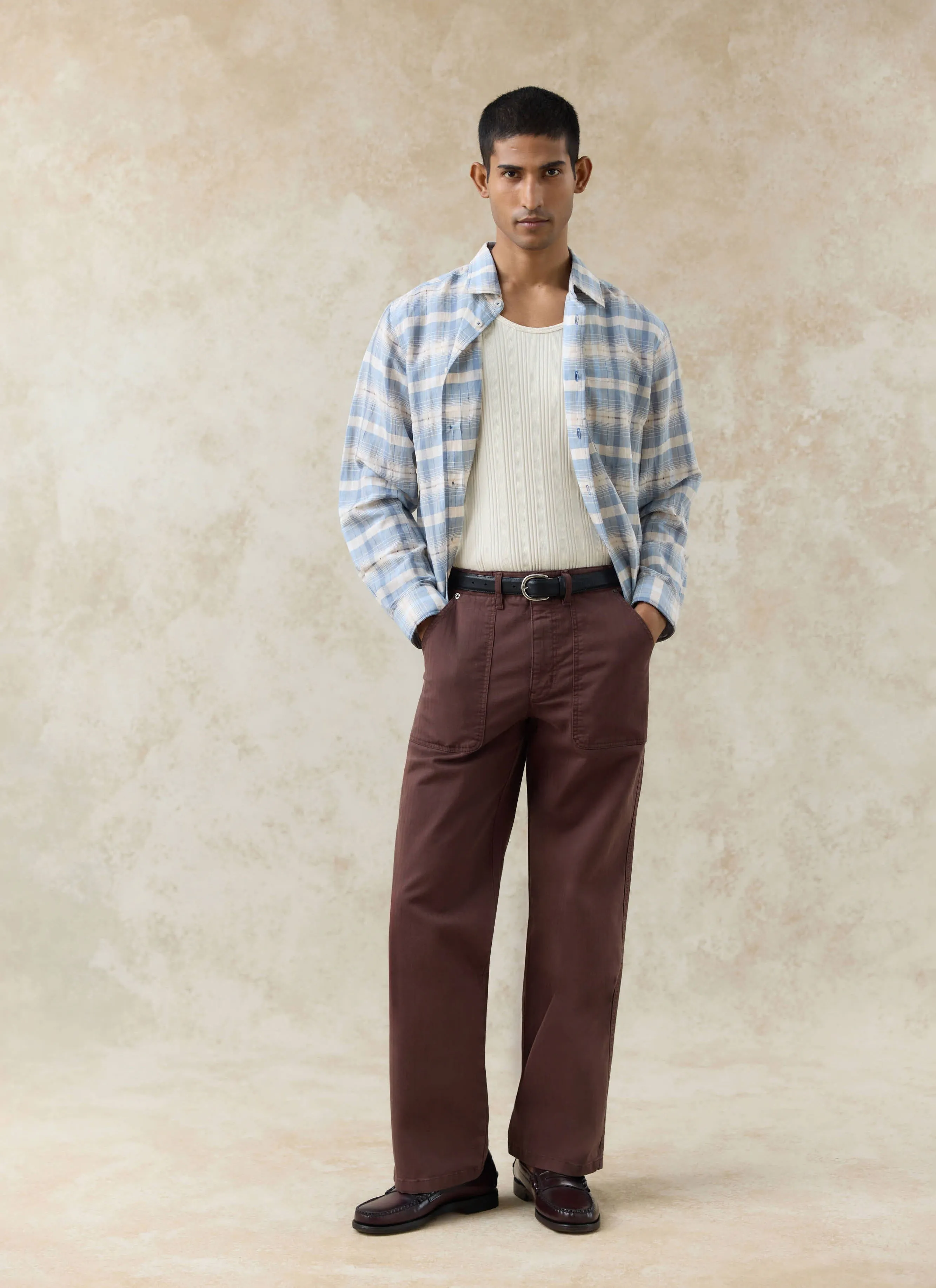 Lungo Carpenter Trousers | Cotton | Espresso sold by Percival product image thumbnail 2