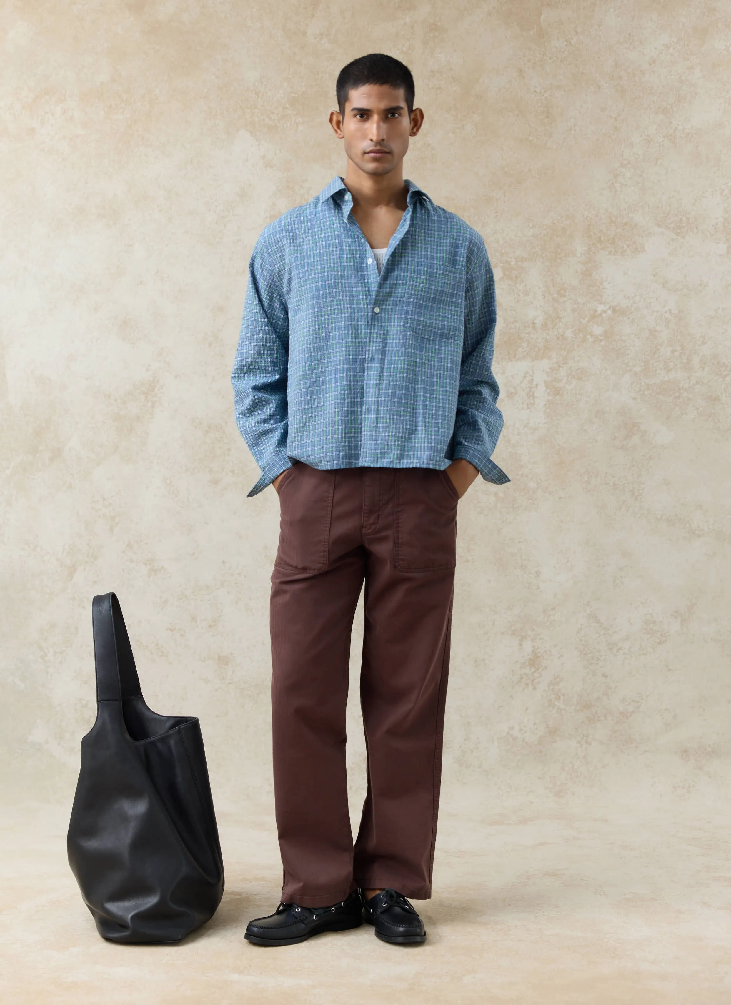 Lungo Carpenter Trousers | Cotton | Espresso sold by Percival product image thumbnail 3