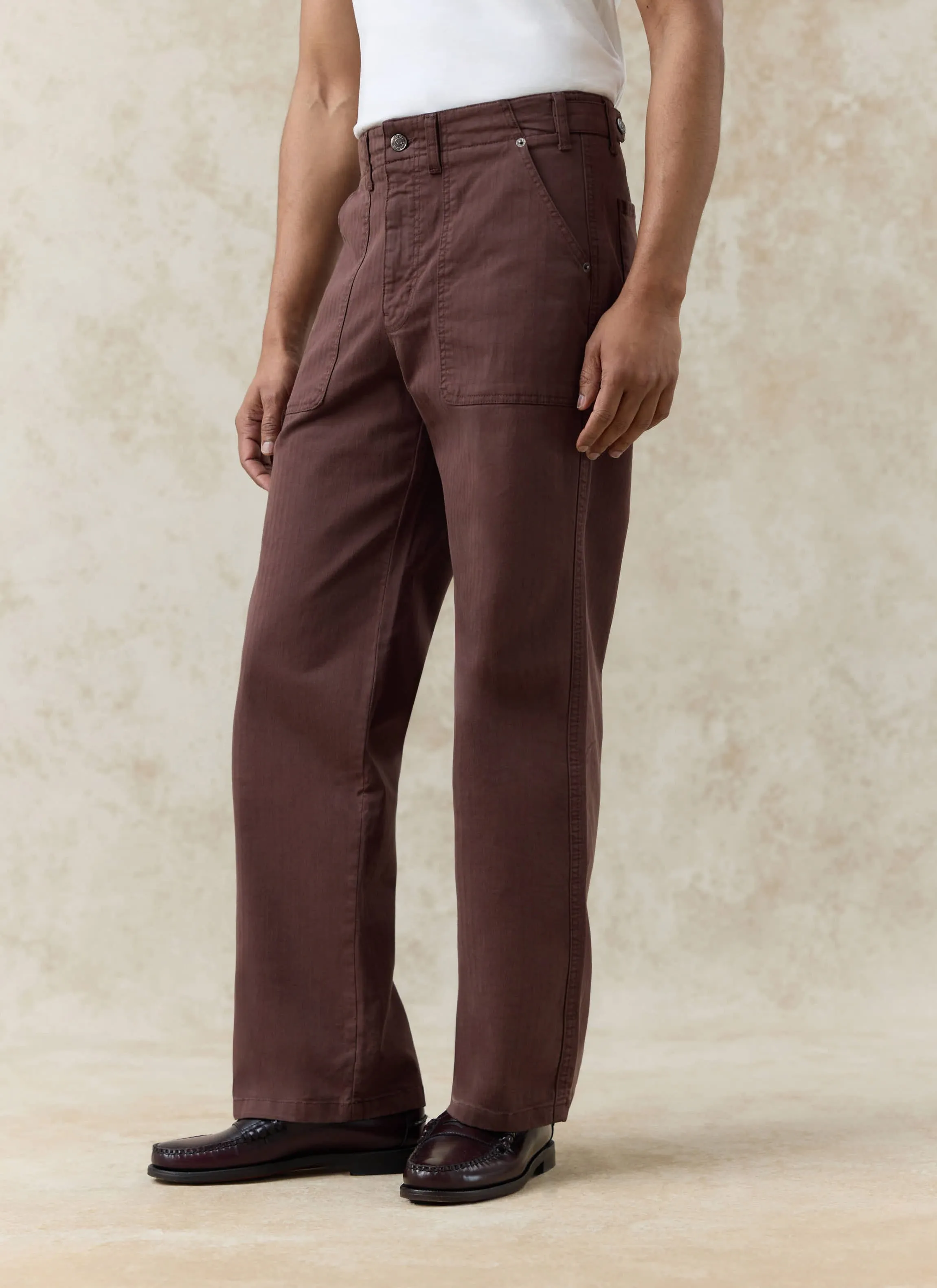Lungo Carpenter Trousers | Cotton | Espresso sold by Percival product image thumbnail 4