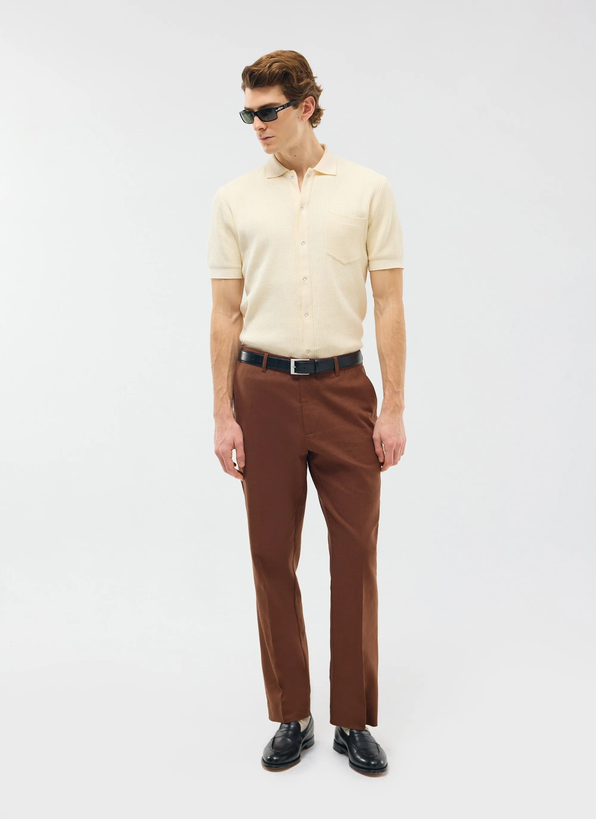 Tailored Two Piece Suit | Linen | Brown sold by Percival product image thumbnail 4