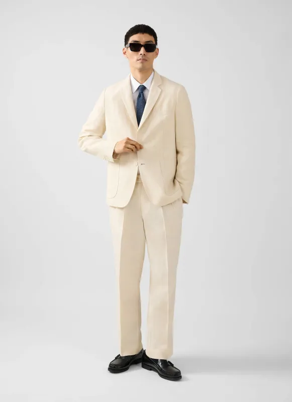 Tailored Two Piece Suit | Linen | Cream made by Percival