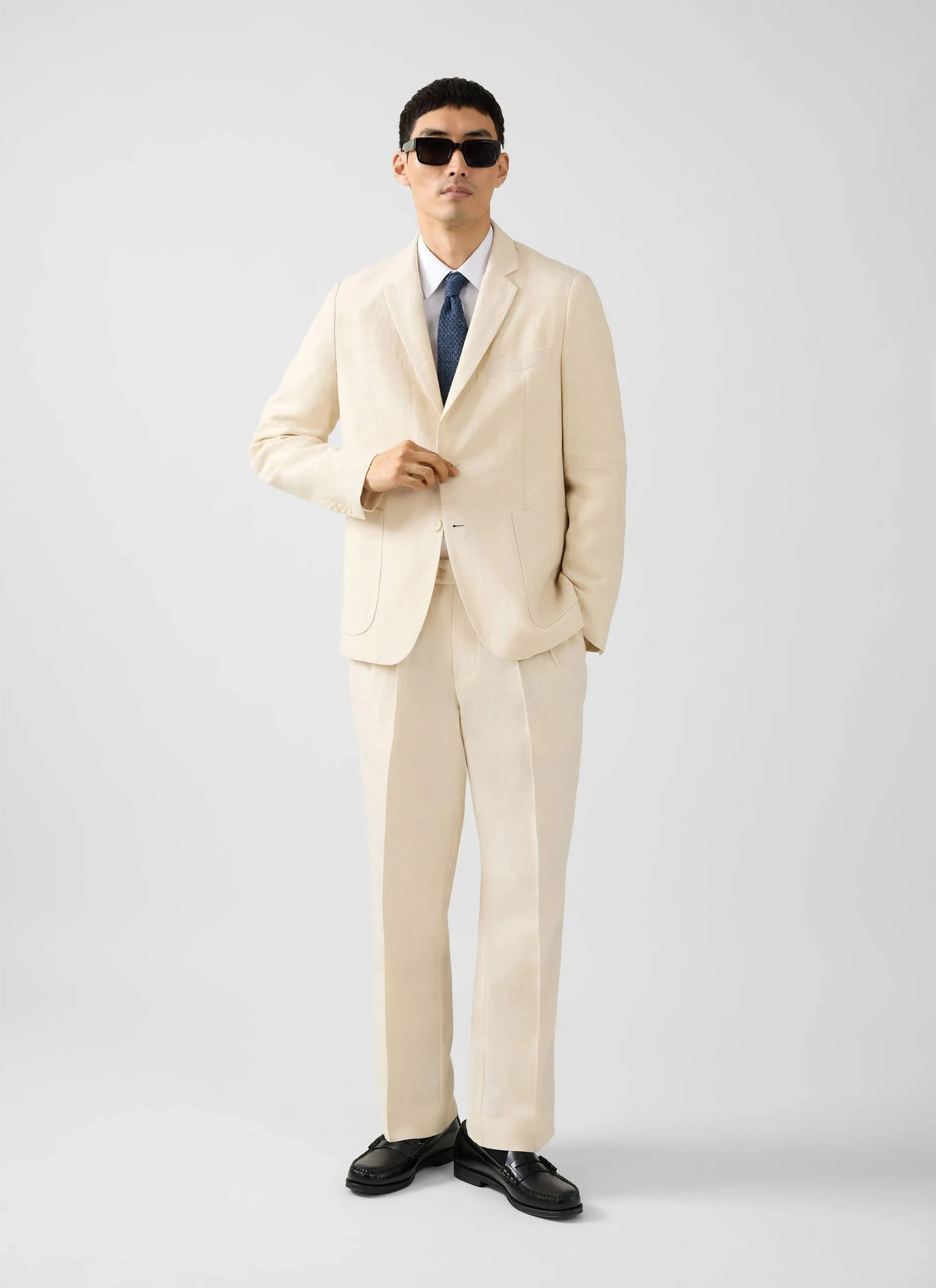 Tailored Two Piece Suit | Linen | Cream sold by Percival