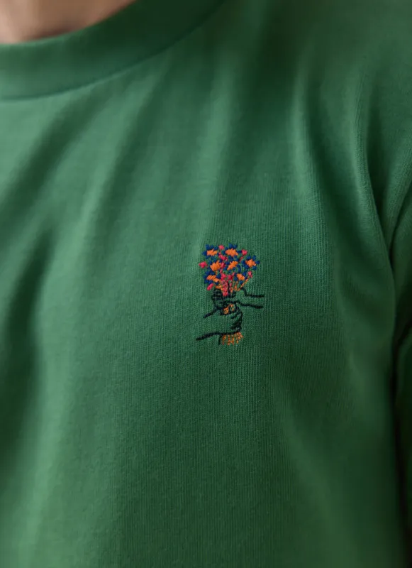 Davies Embroidered T Shirt | Organic Cotton | Forest made by Percival