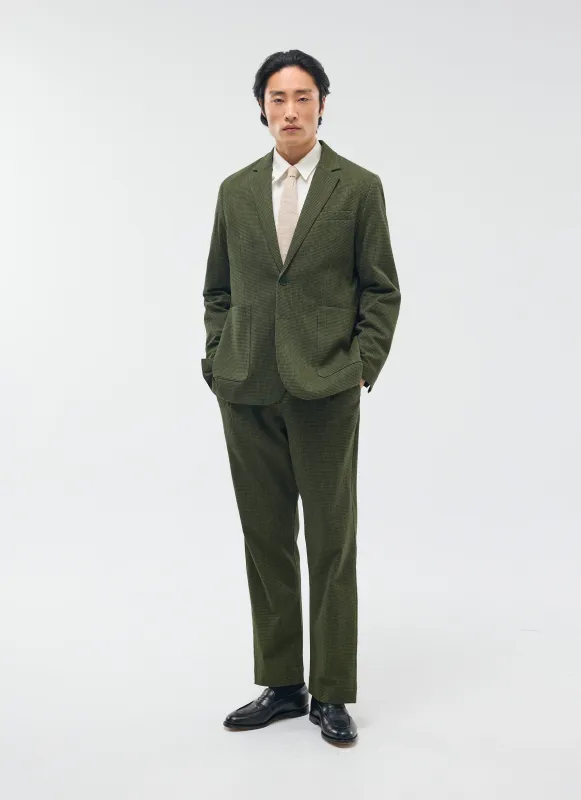 Relaxed Two Piece Suit | Micro Check | Forest Green made by Percival