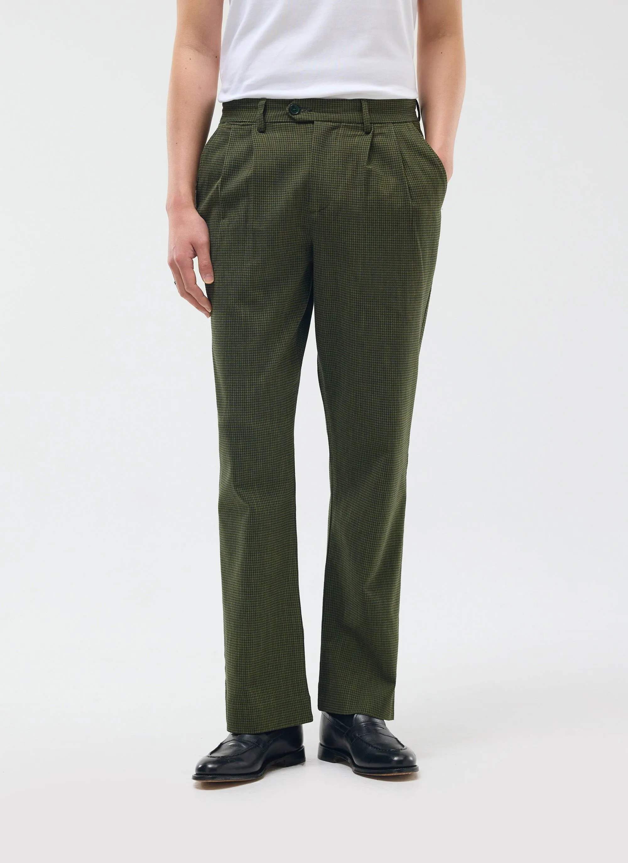 Relaxed Two Piece Suit | Micro Check | Forest Green sold by Percival product image thumbnail 3