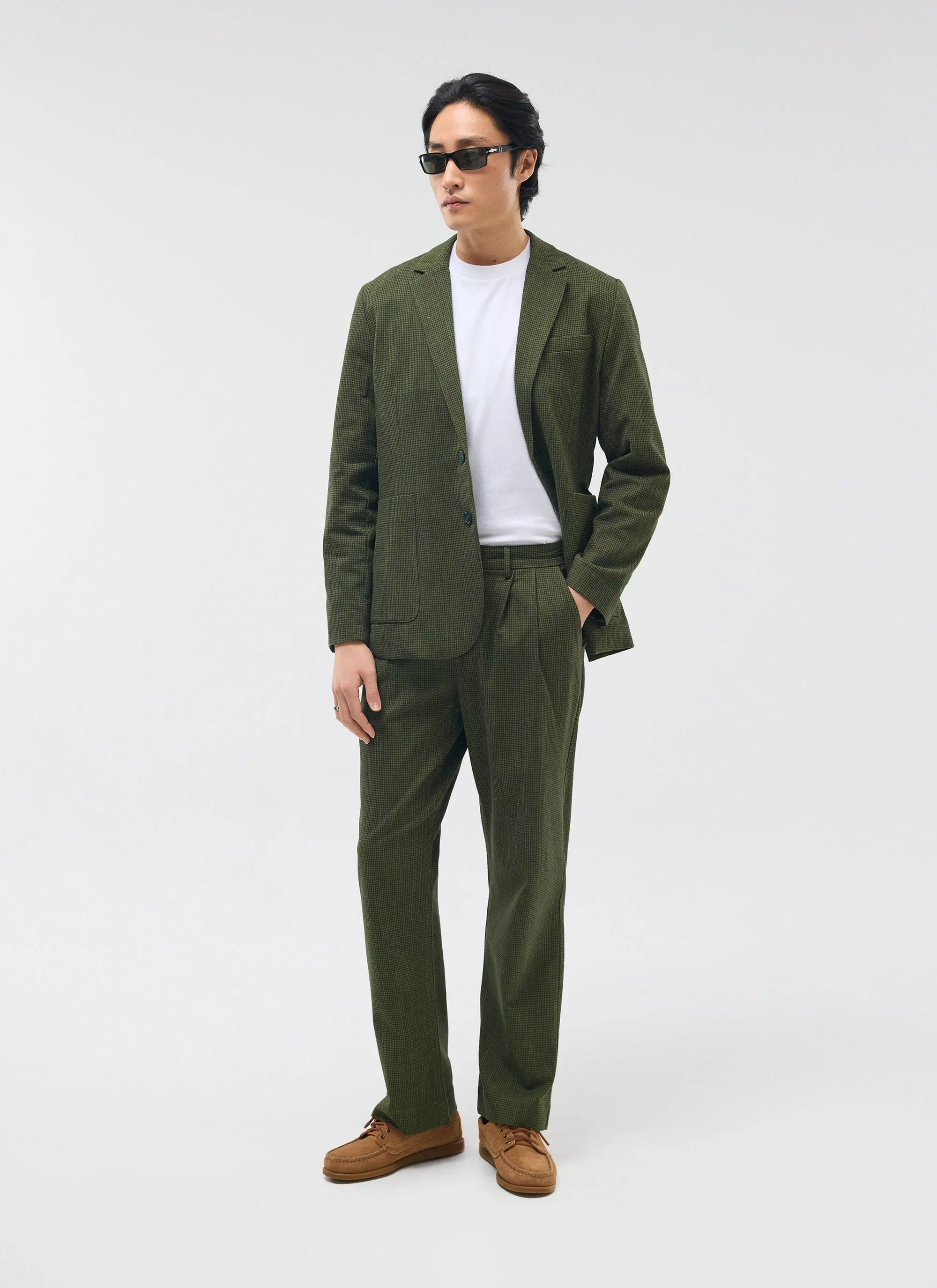 Relaxed Two Piece Suit | Micro Check | Forest Green sold by Percival product image thumbnail 2