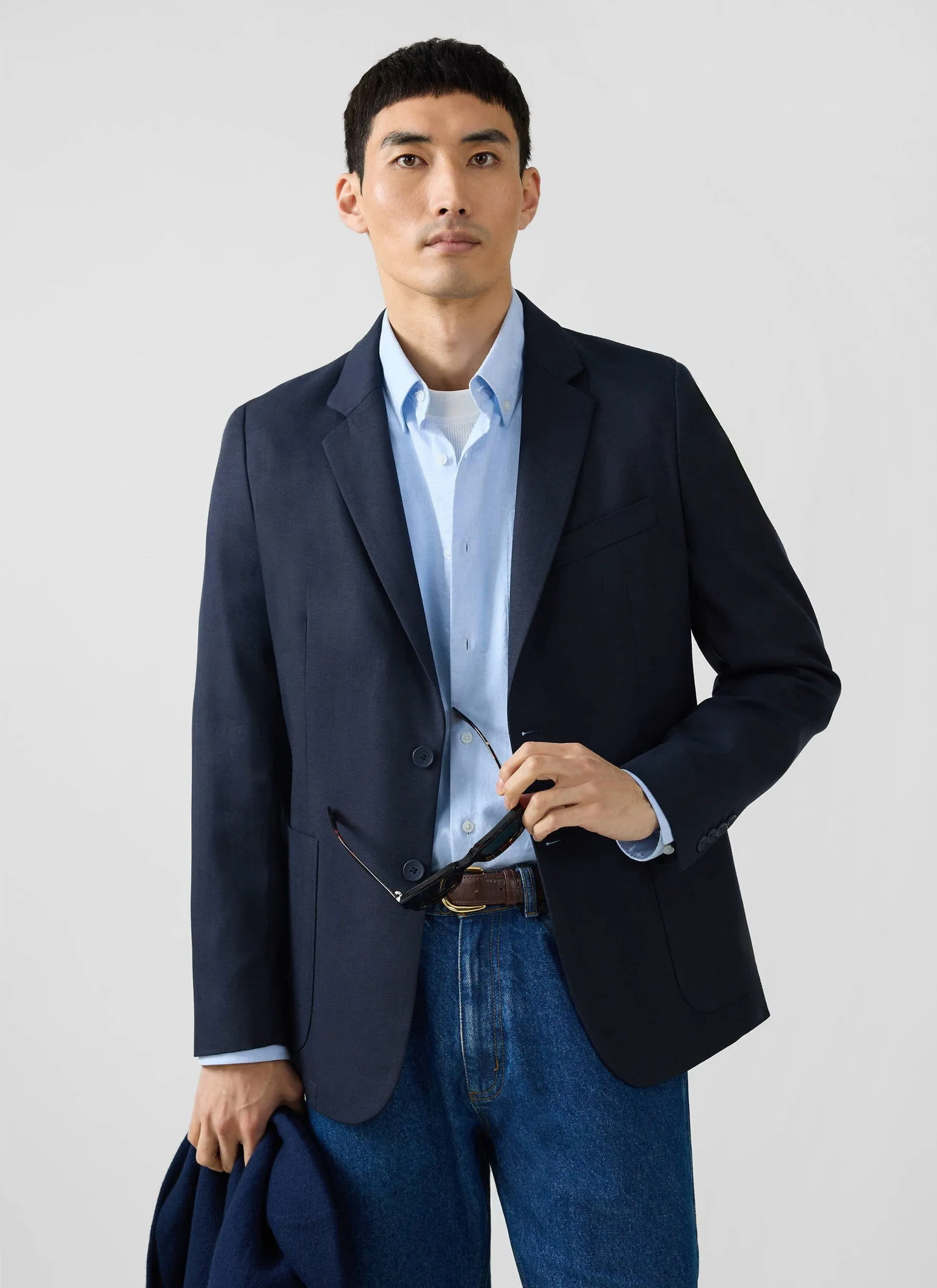 Tailored Two Piece Suit | Lyocell | Navy sold by Percival product image thumbnail 3