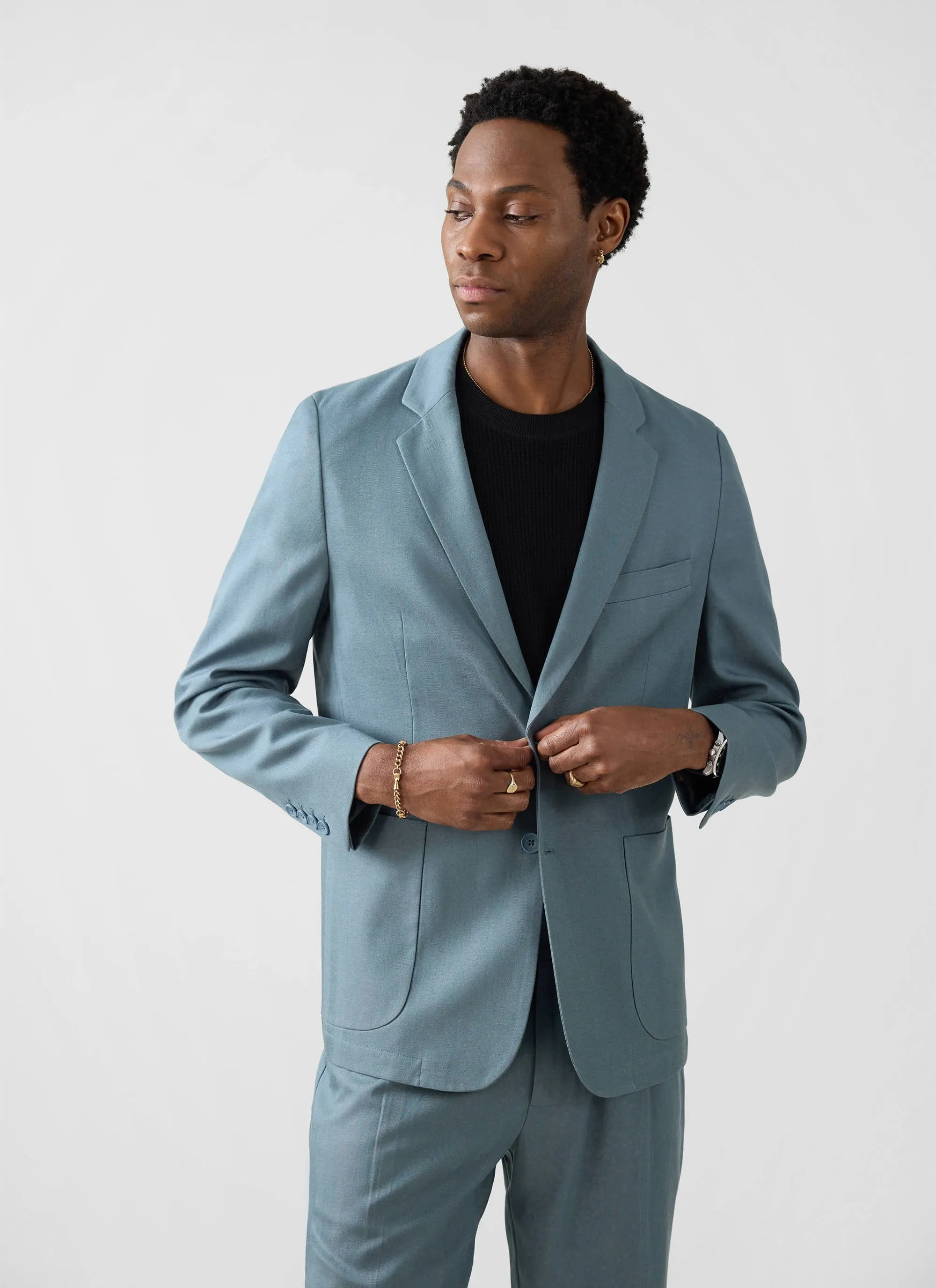 Tailored Two Piece Suit | Lyocell | Slate Blue sold by Percival product image thumbnail 2
