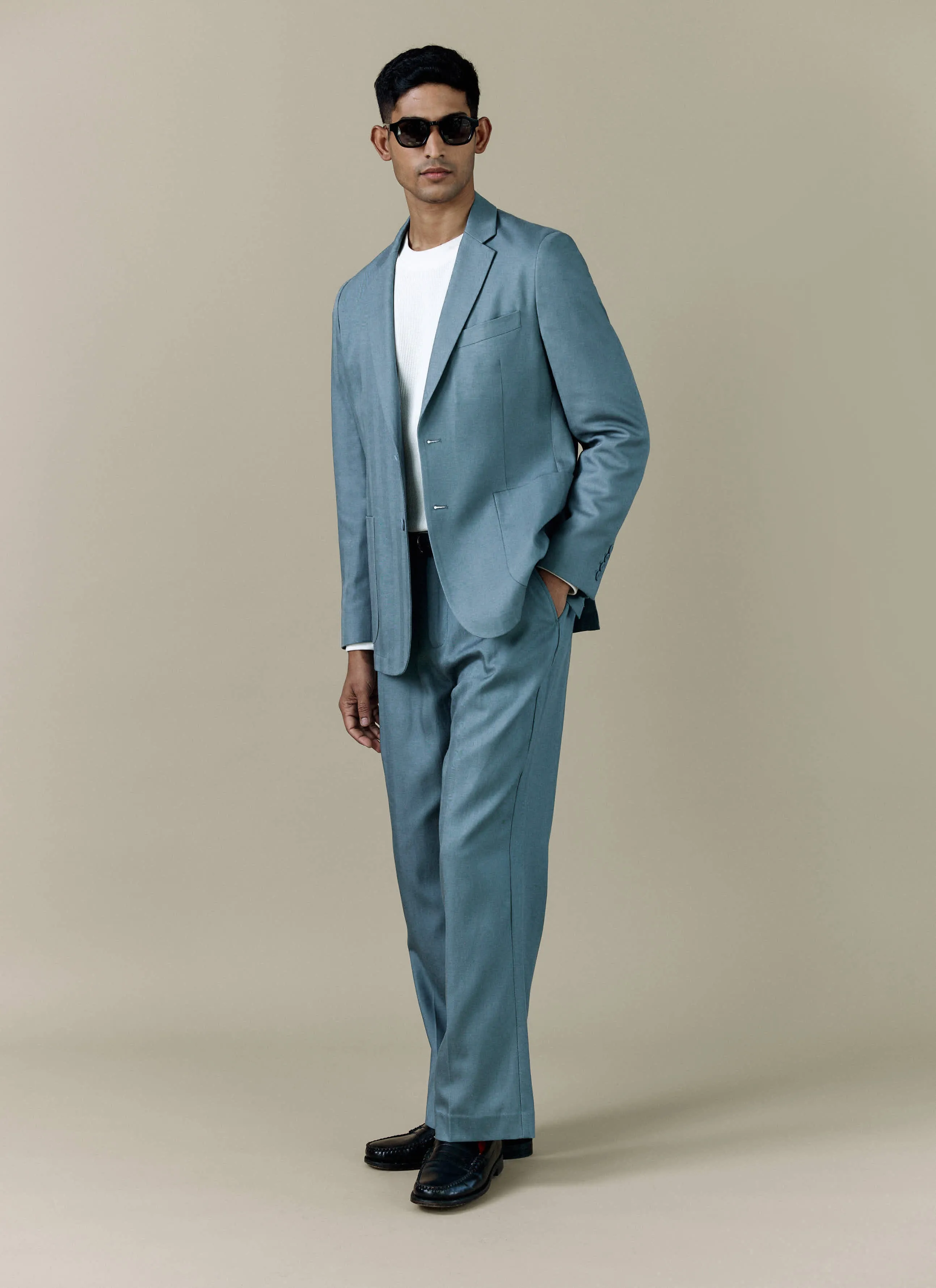 Tailored Two Piece Suit | Lyocell | Slate Blue sold by Percival product image thumbnail 4