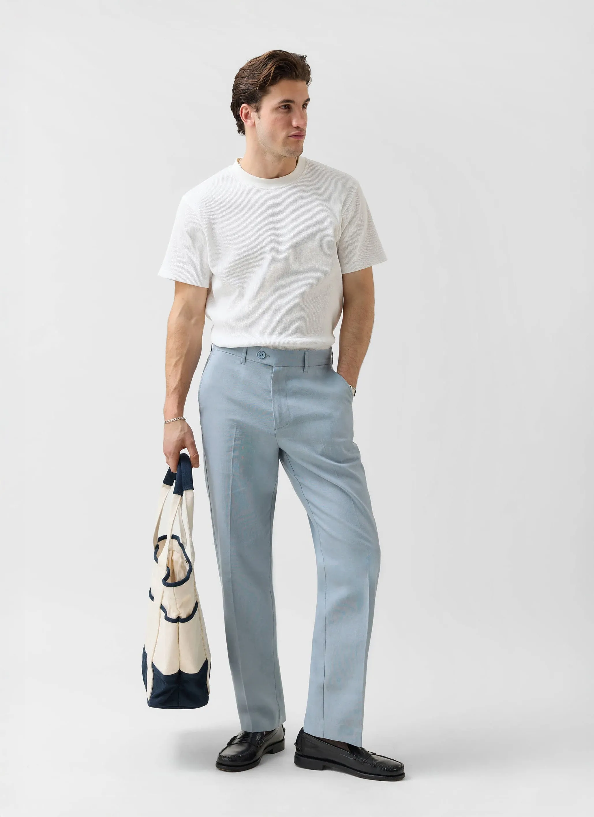 Tailored Two Piece Suit | Linen | Light Blue sold by Percival product image thumbnail 4