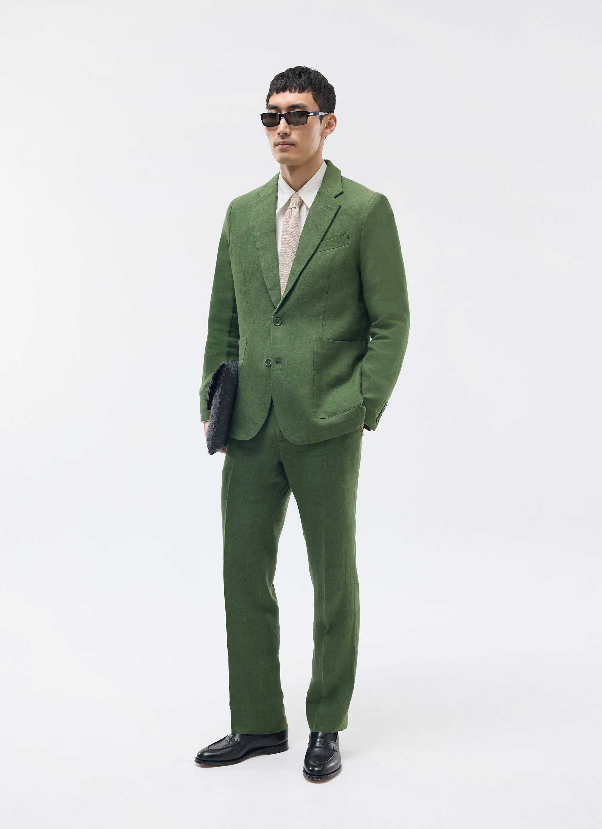 Tailored Two Piece Suit | Linen | Forest Green sold by Percival product image thumbnail 2