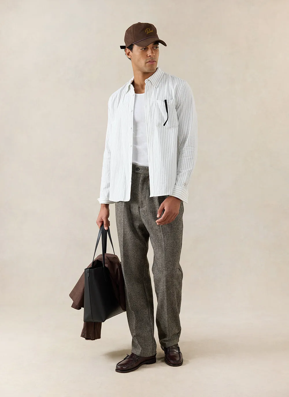 Fabian Striped Oxford Shirt | 100% Cotton | White sold by Percival product image thumbnail 2