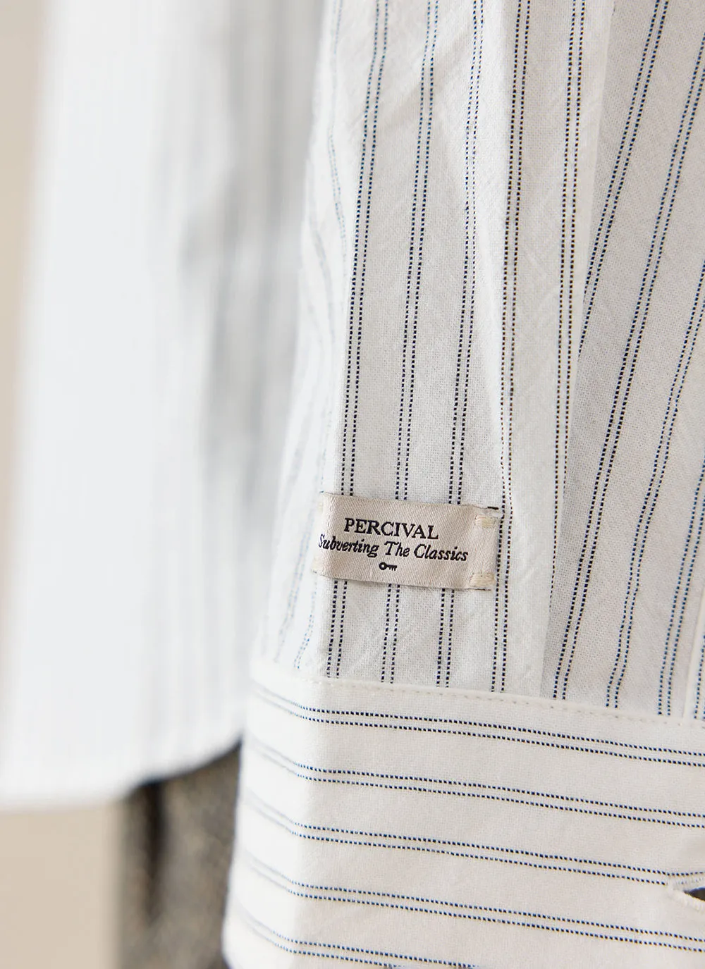Fabian Striped Oxford Shirt | 100% Cotton | White sold by Percival product image thumbnail 3