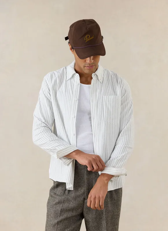 Fabian Striped Oxford Shirt | 100% Cotton | White made by Percival