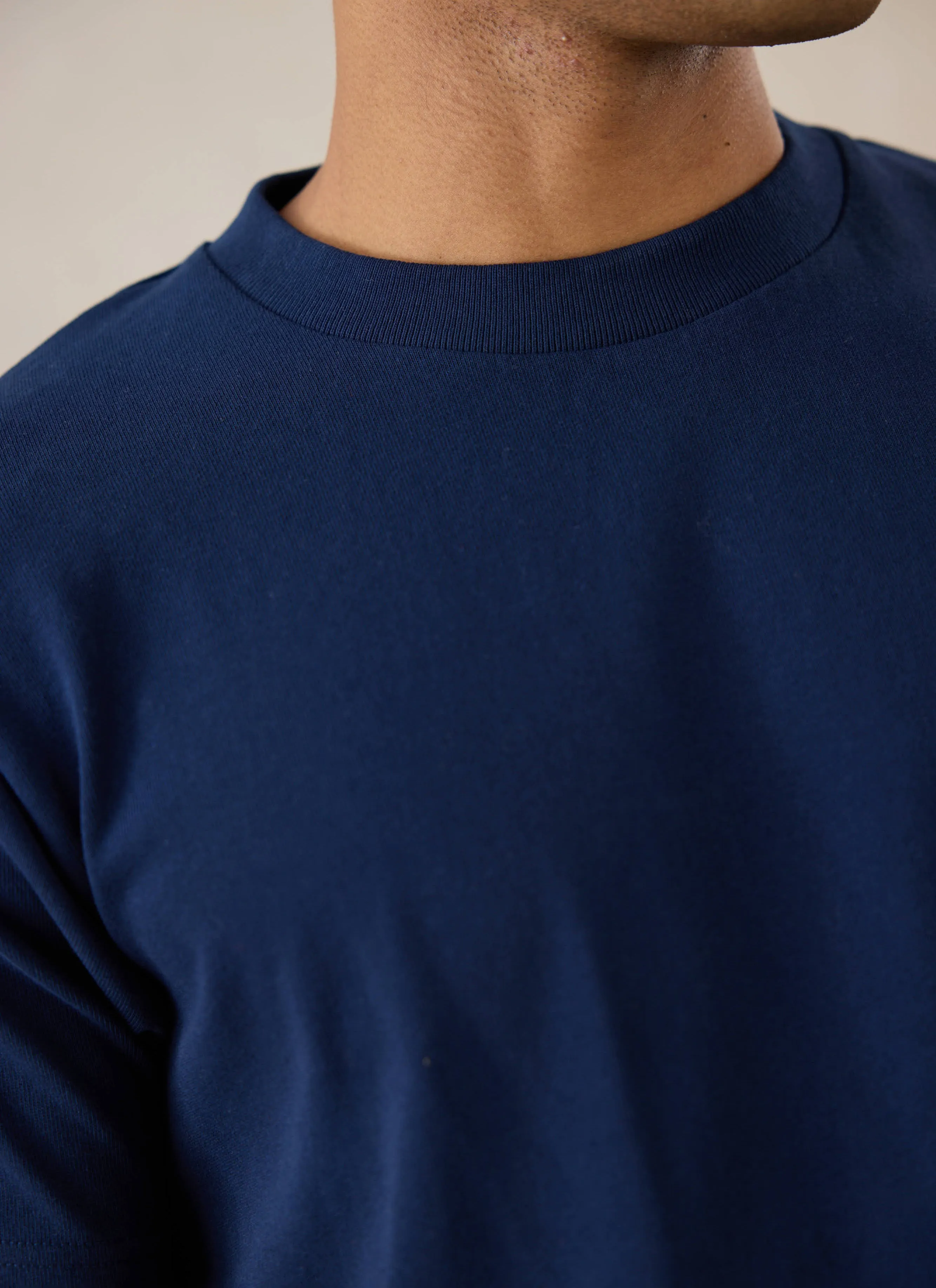Plain Regular Fit T Shirt | Organic Cotton | Navy sold by Percival product image thumbnail 3