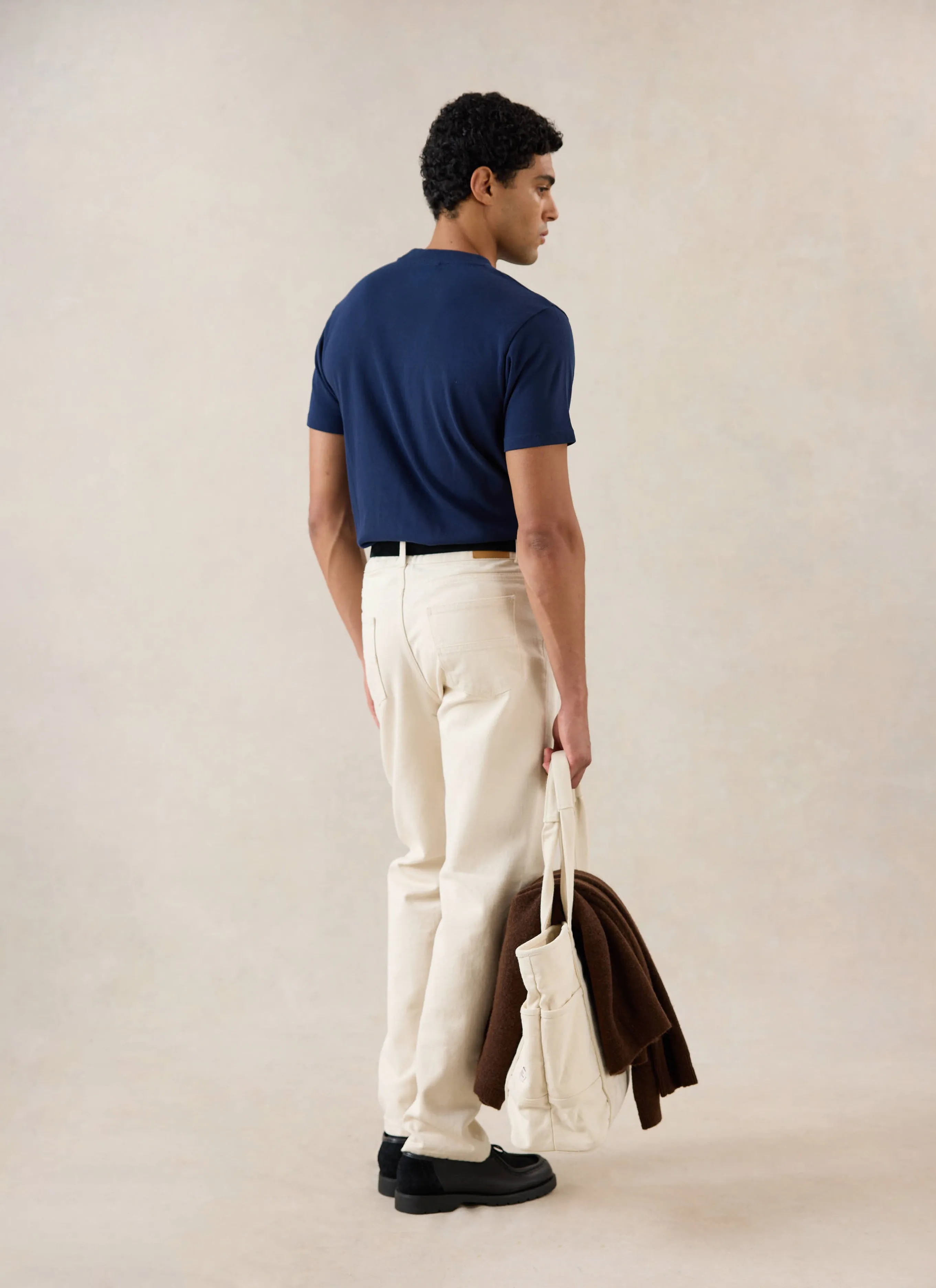 Plain Regular Fit T Shirt | Organic Cotton | Navy sold by Percival product image thumbnail 5