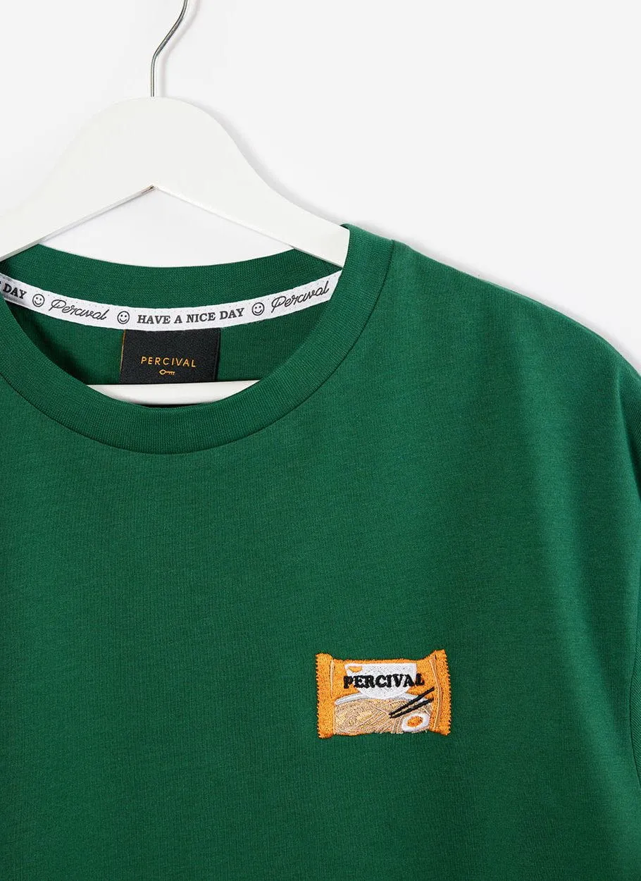 Ramen Pack T Shirt | Embroidered Organic Cotton | Emerald sold by Percival product image thumbnail 2