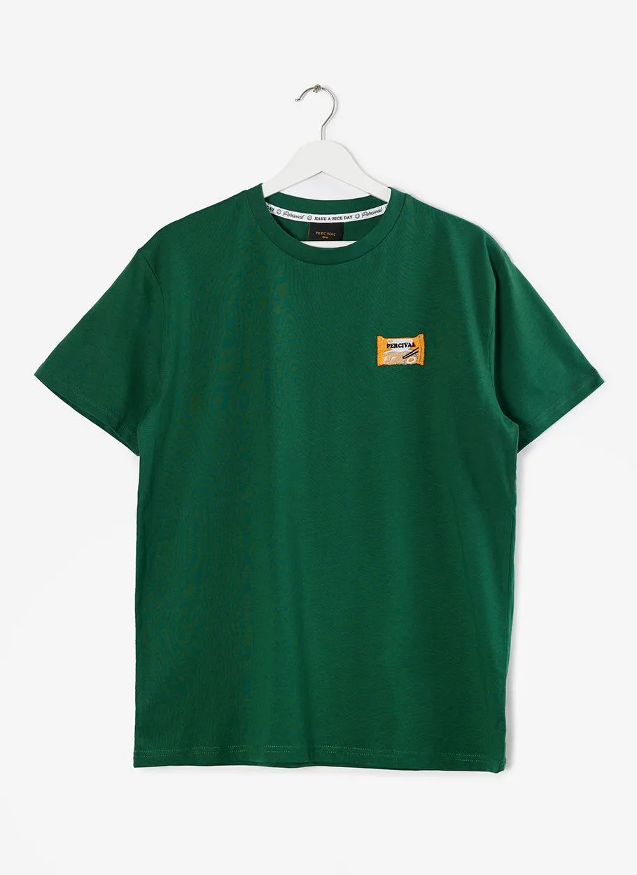 Ramen Pack T Shirt | Embroidered Organic Cotton | Emerald sold by Percival