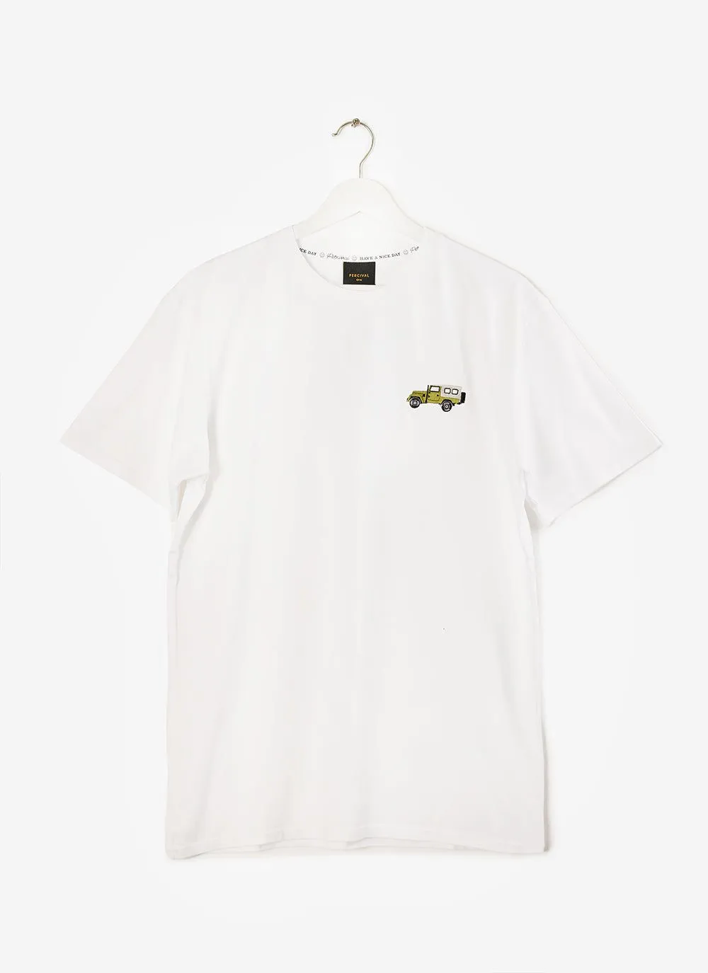 Defender T Shirt | Embroidered Organic Cotton | White sold by Percival