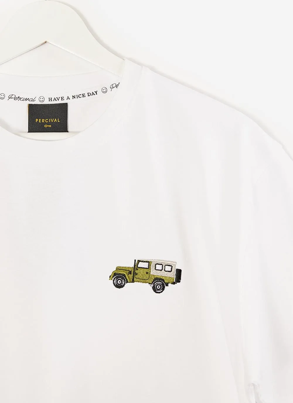Defender T Shirt | Embroidered Organic Cotton | White sold by Percival product image thumbnail 2