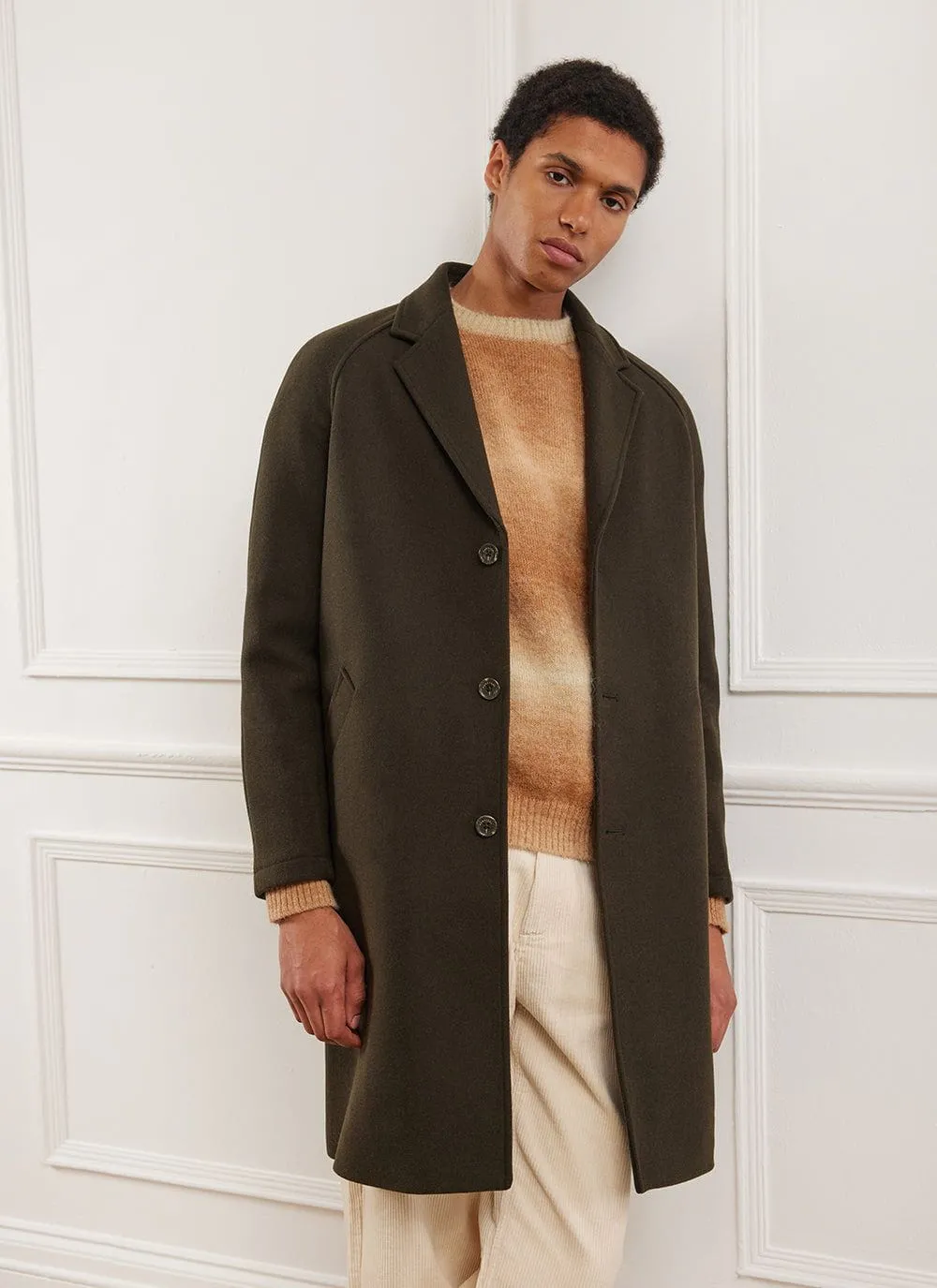 Trench Coat | Melton Wool | Olive sold by Percival product image thumbnail 3