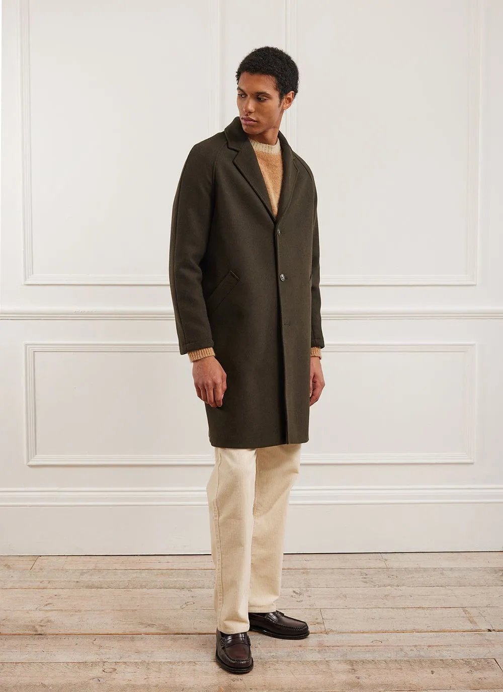 Trench Coat | Melton Wool | Olive sold by Percival product image thumbnail 2