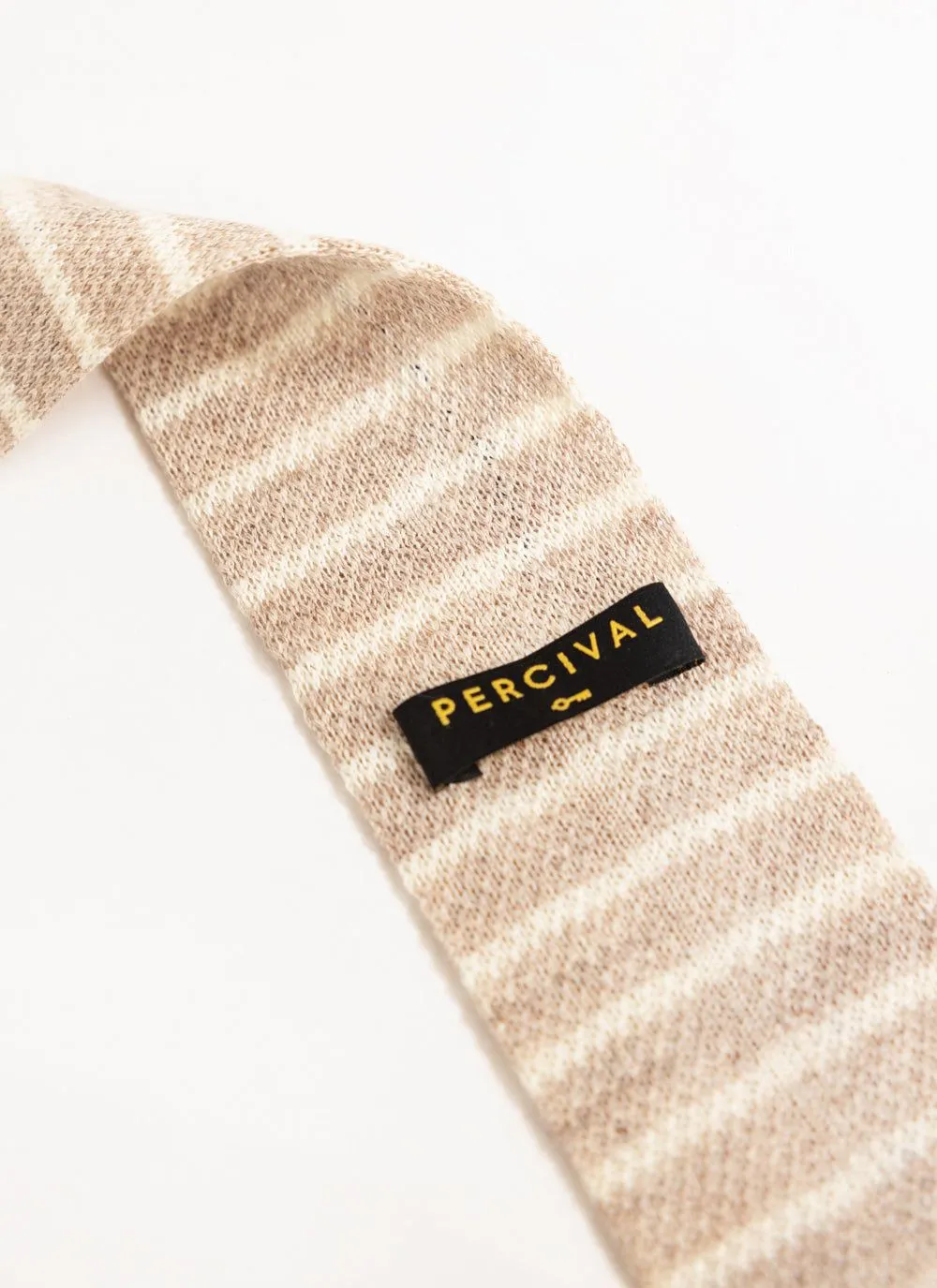 Stripe Linen Tie | Natural Marl sold by Percival product image thumbnail 2