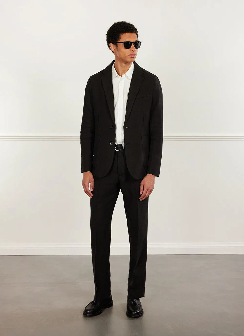Tailored Linen Blazer | Black sold by Percival product image thumbnail 3