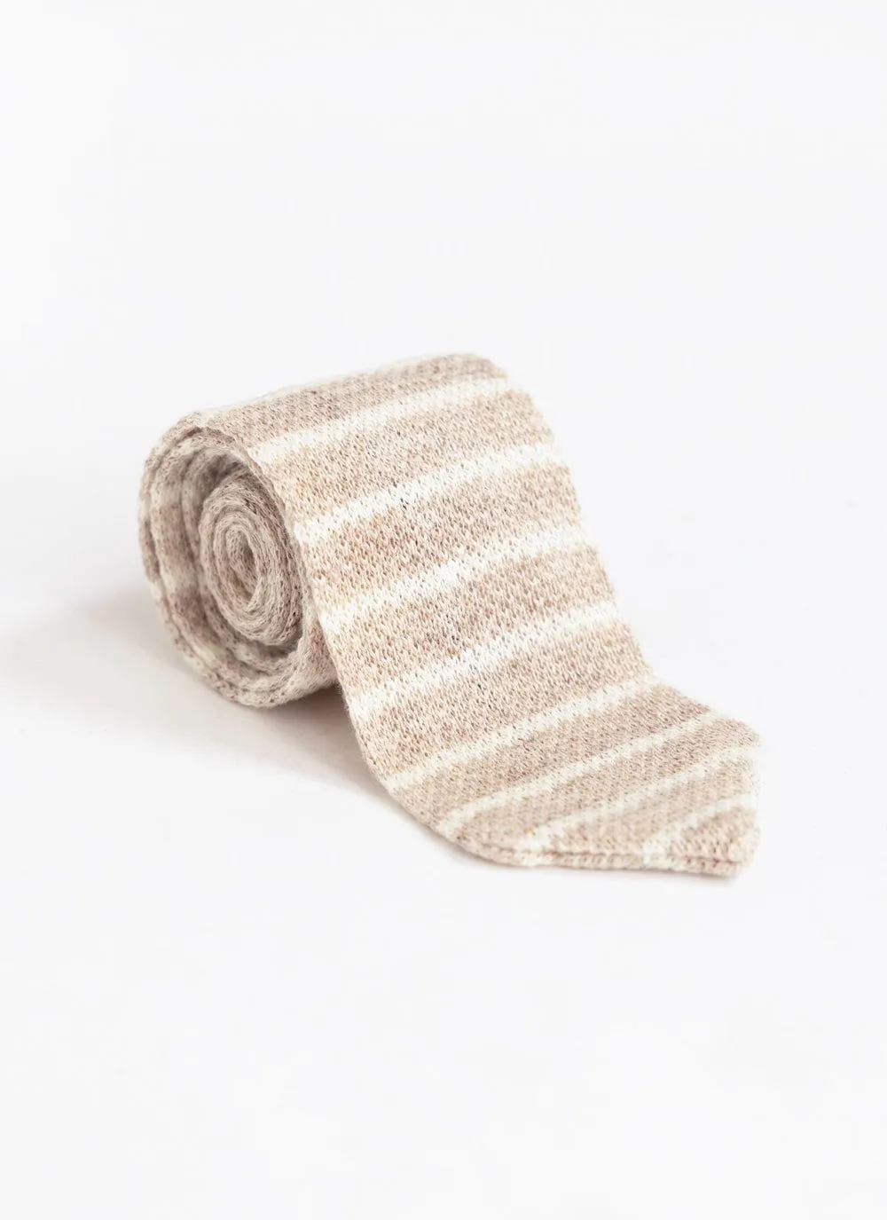 Stripe Linen Tie | Natural Marl sold by Percival