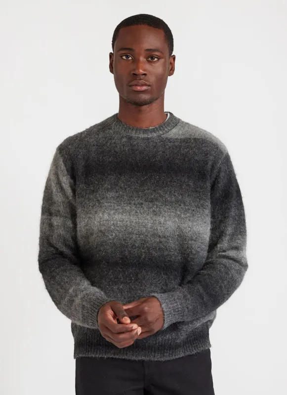 Deku Gradient Crew Neck Jumper | Mohair | Navy | Parallel